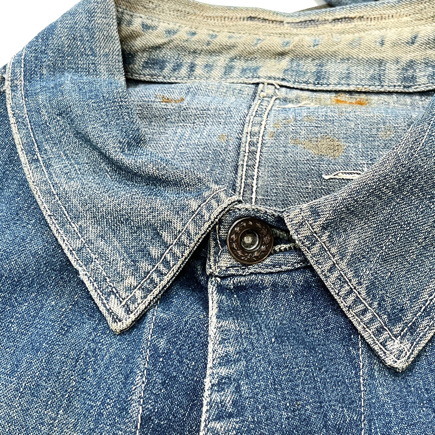 40's WWII Denim Coverall CROWN Change Button 極上雰囲気 Size (42)位 スペシャル!