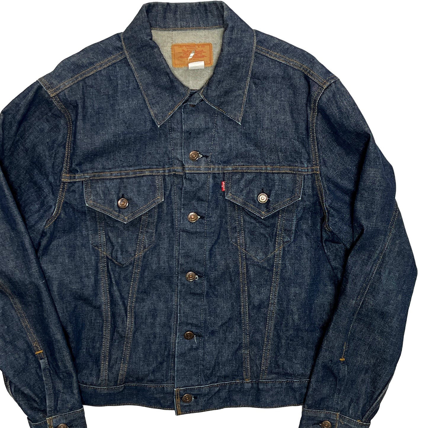 70's Levi's 70505 Small-e Denim JKT 真っ紺 1,2Wash? Size (46) ビッグサイズ!