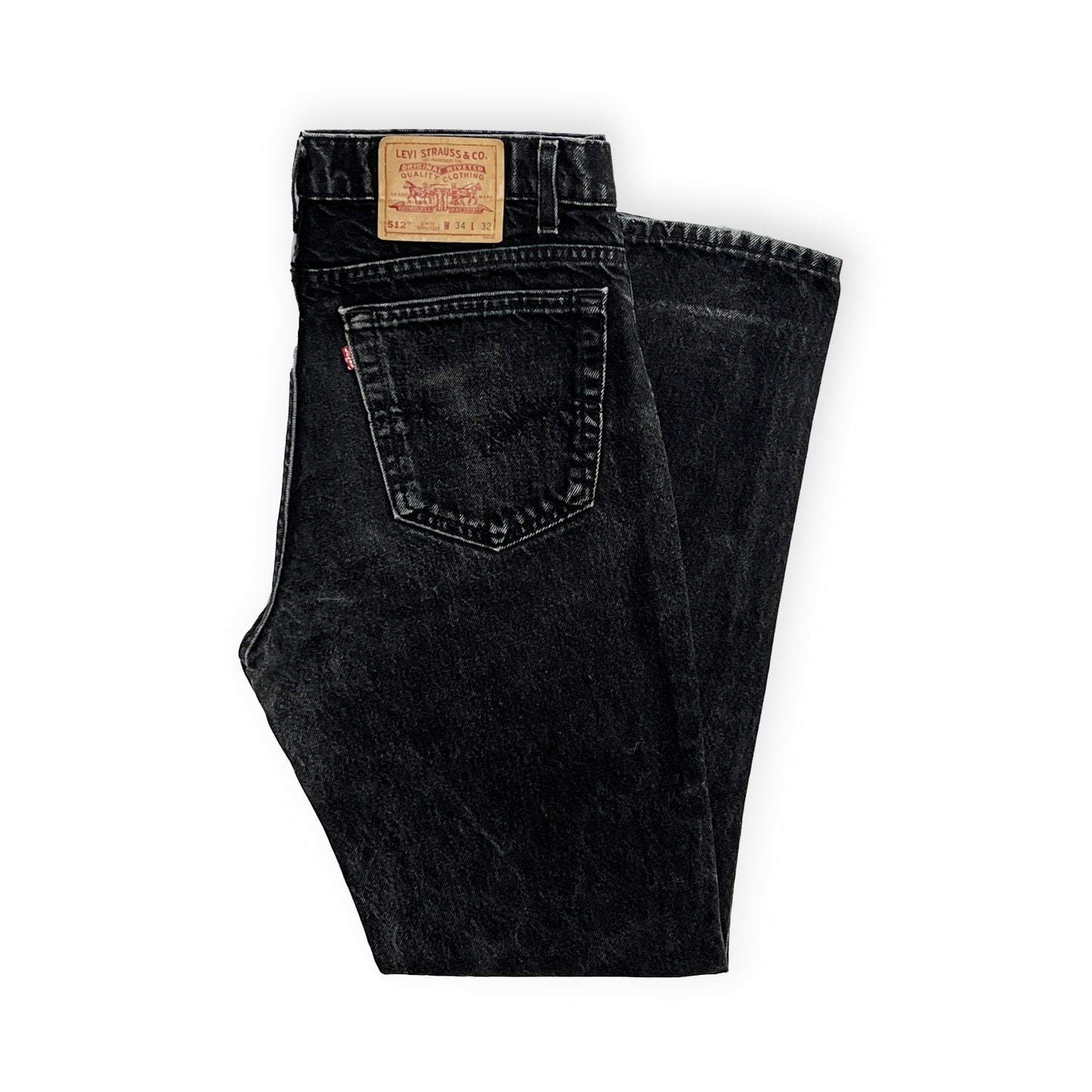 90's Levi's 512 Black Denim PT SLIM FIT TAPERED Size (W34 L32)位 レア!