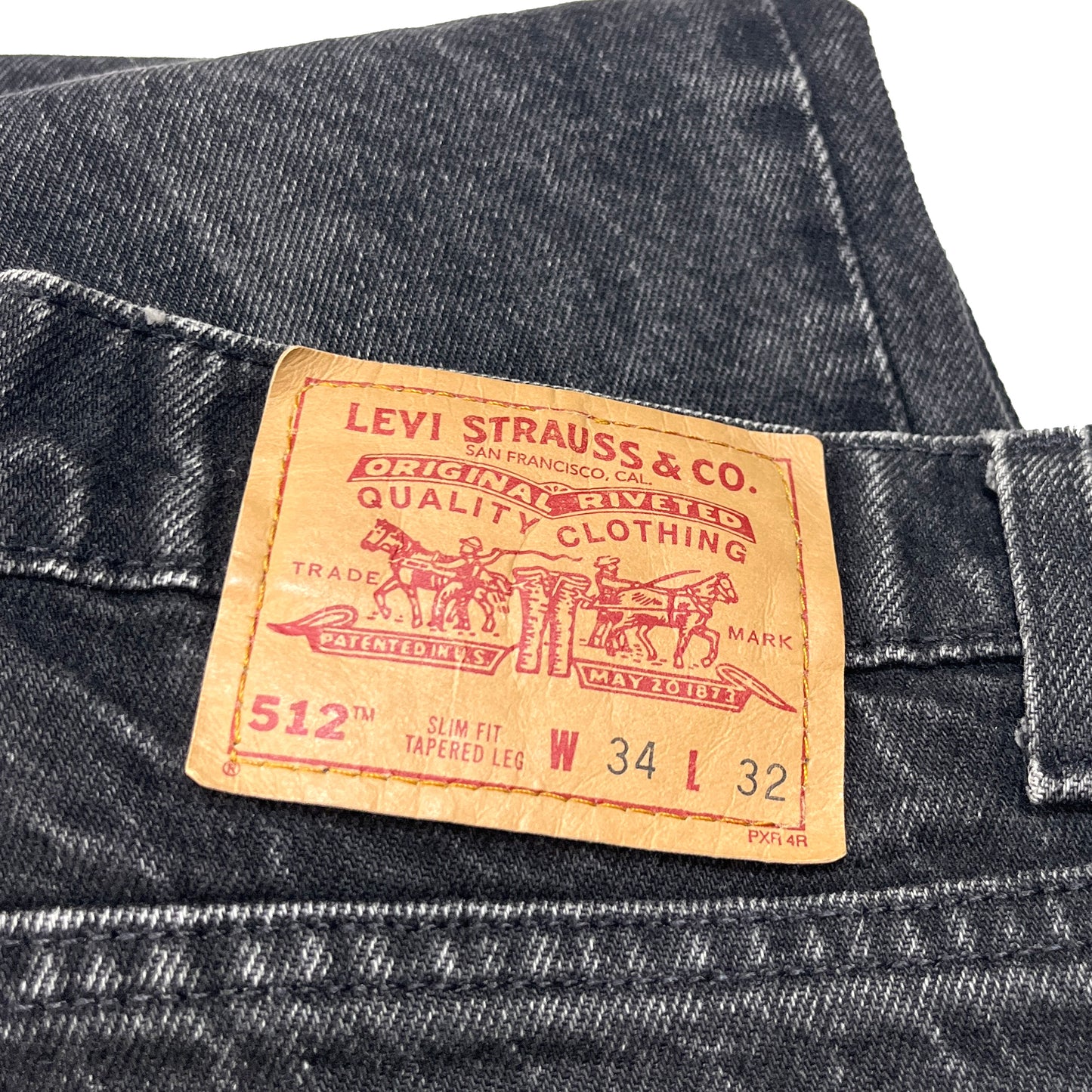 90's Levi's 512 Black Denim PT SLIM FIT TAPERED Size (W34 L32)位 レア!