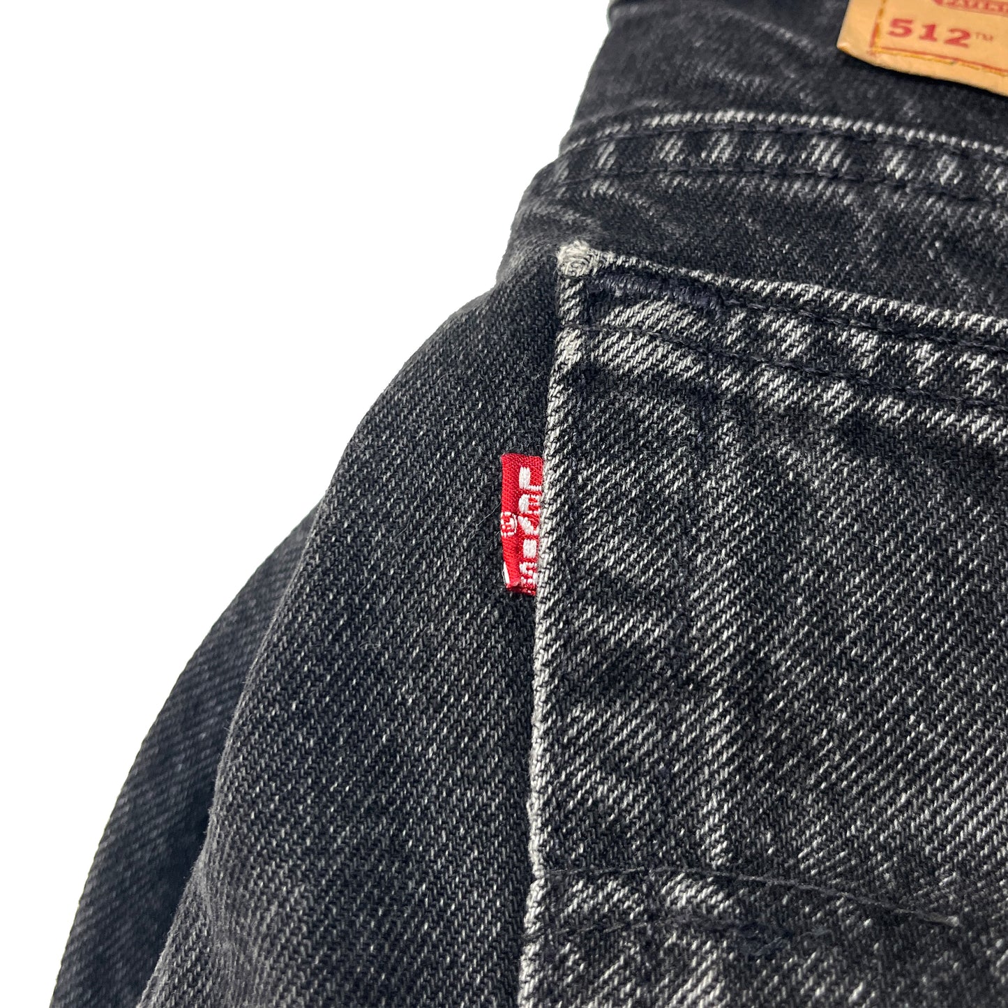 90's Levi's 512 Black Denim PT SLIM FIT TAPERED Size (W34 L32)位 レア!