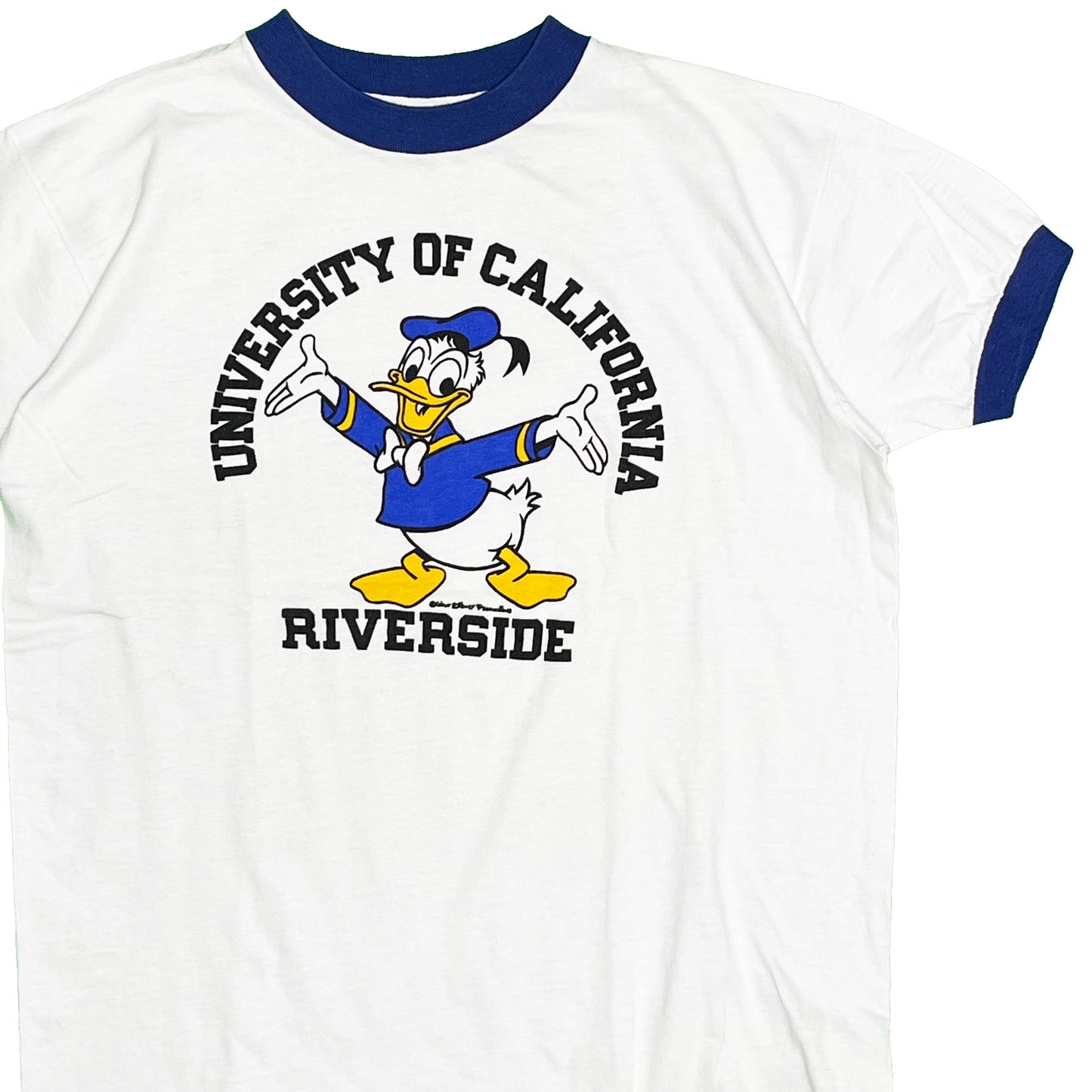 80's Collegiate Pacific Disney Land Donald Duck Ringer T Size (XL)