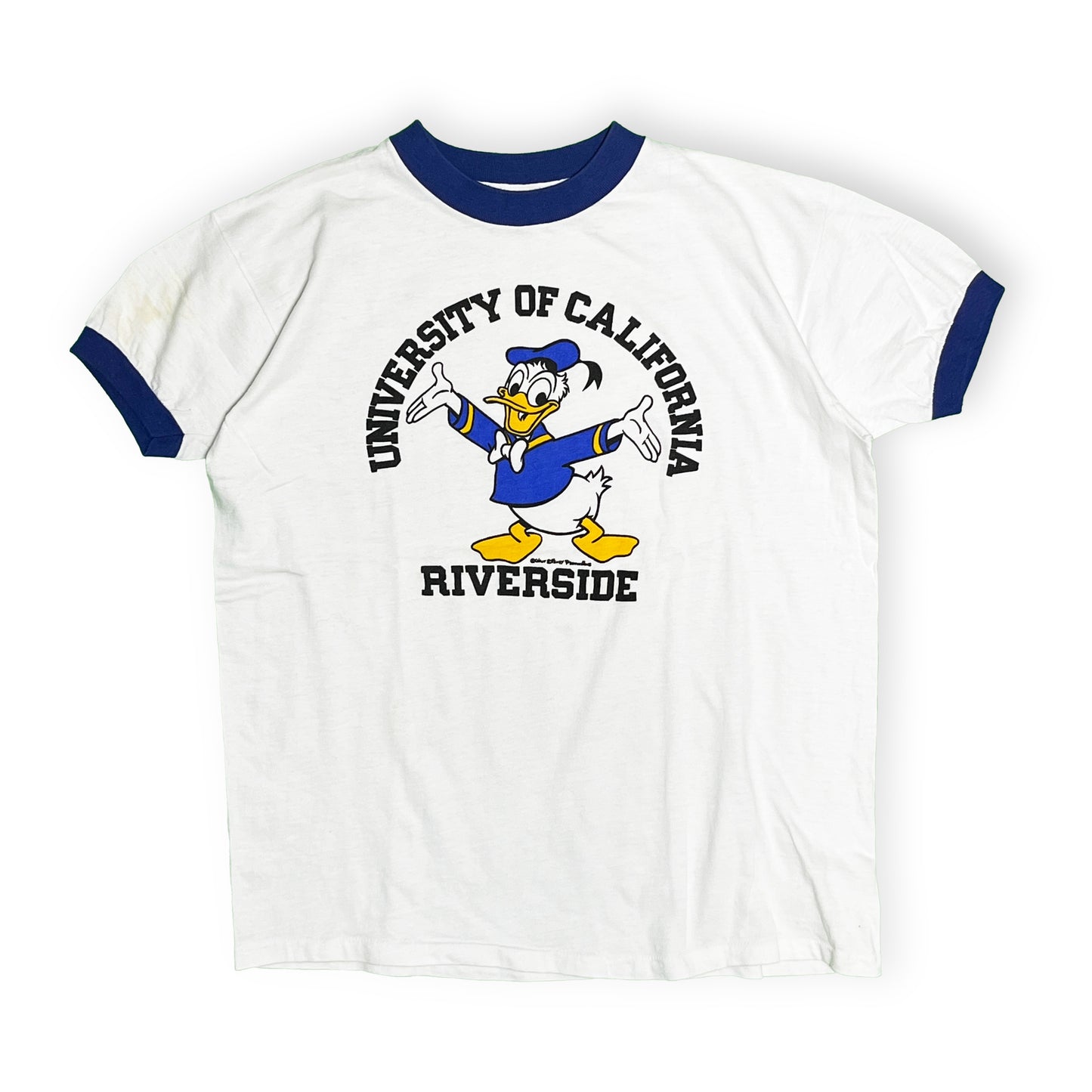 80's Collegiate Pacific Disney Land Donald Duck Ringer T Size (XL)