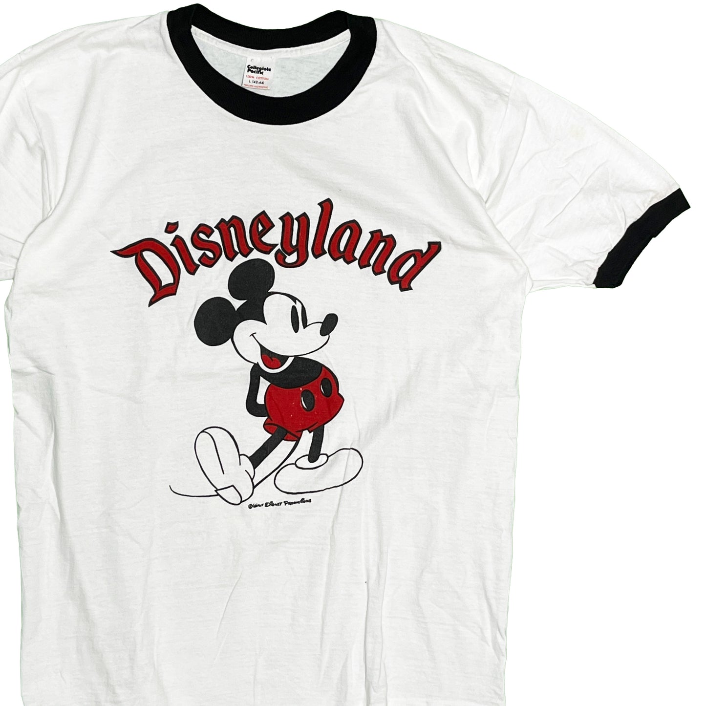 80's Collegiate Pacific Disney Land Mickey Mouse Ringer T Size (L)