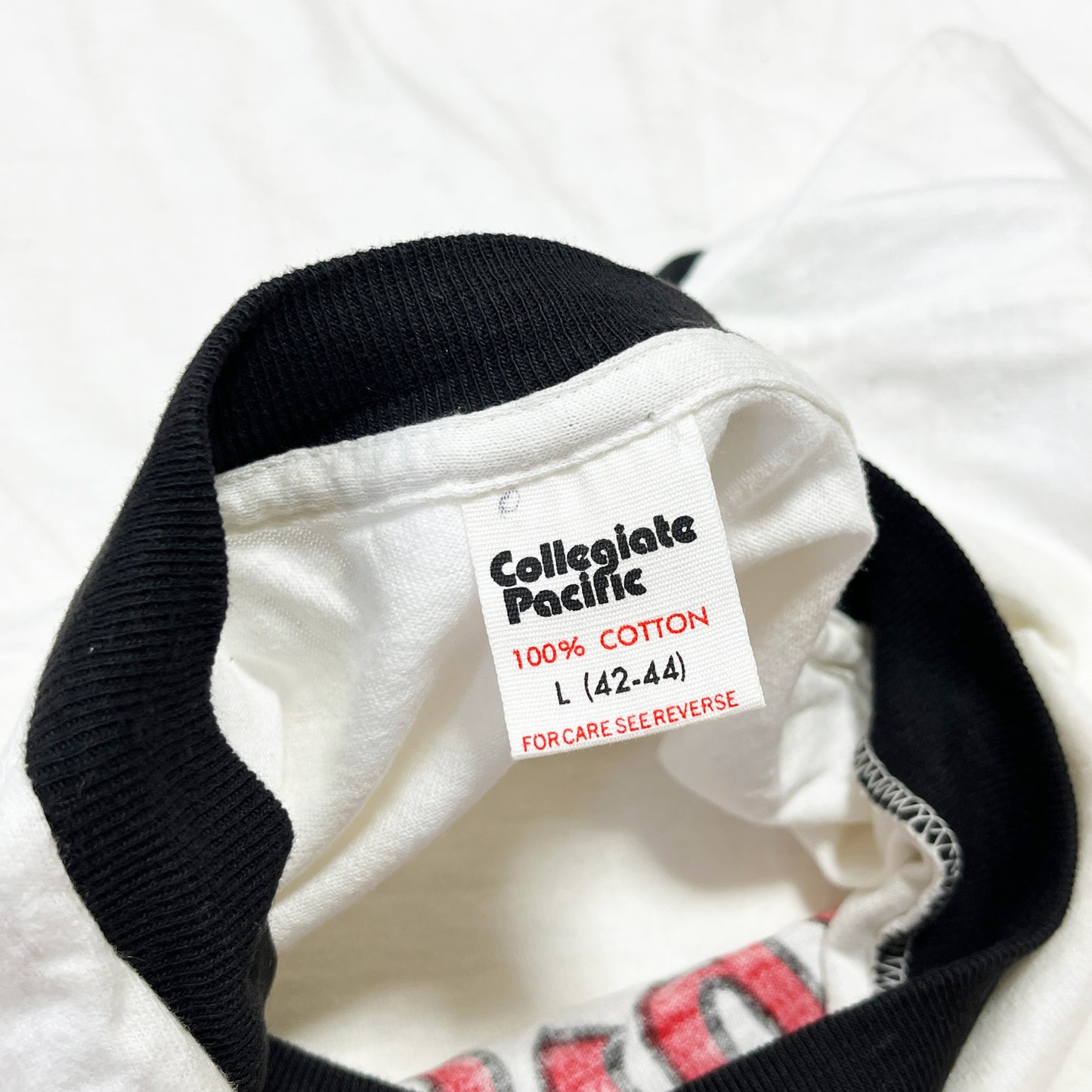 80's Collegiate Pacific Disney Land Mickey Mouse Ringer T Size (L)