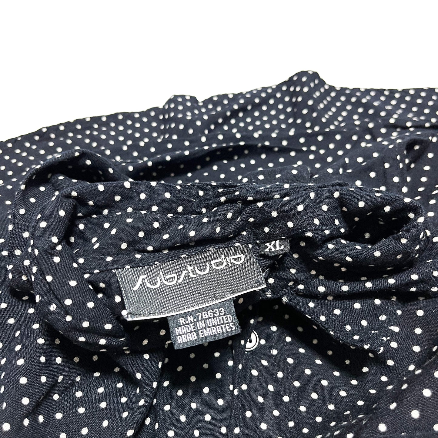 90's〜 Rayon Dot L/S SH Size (XL) UAE製