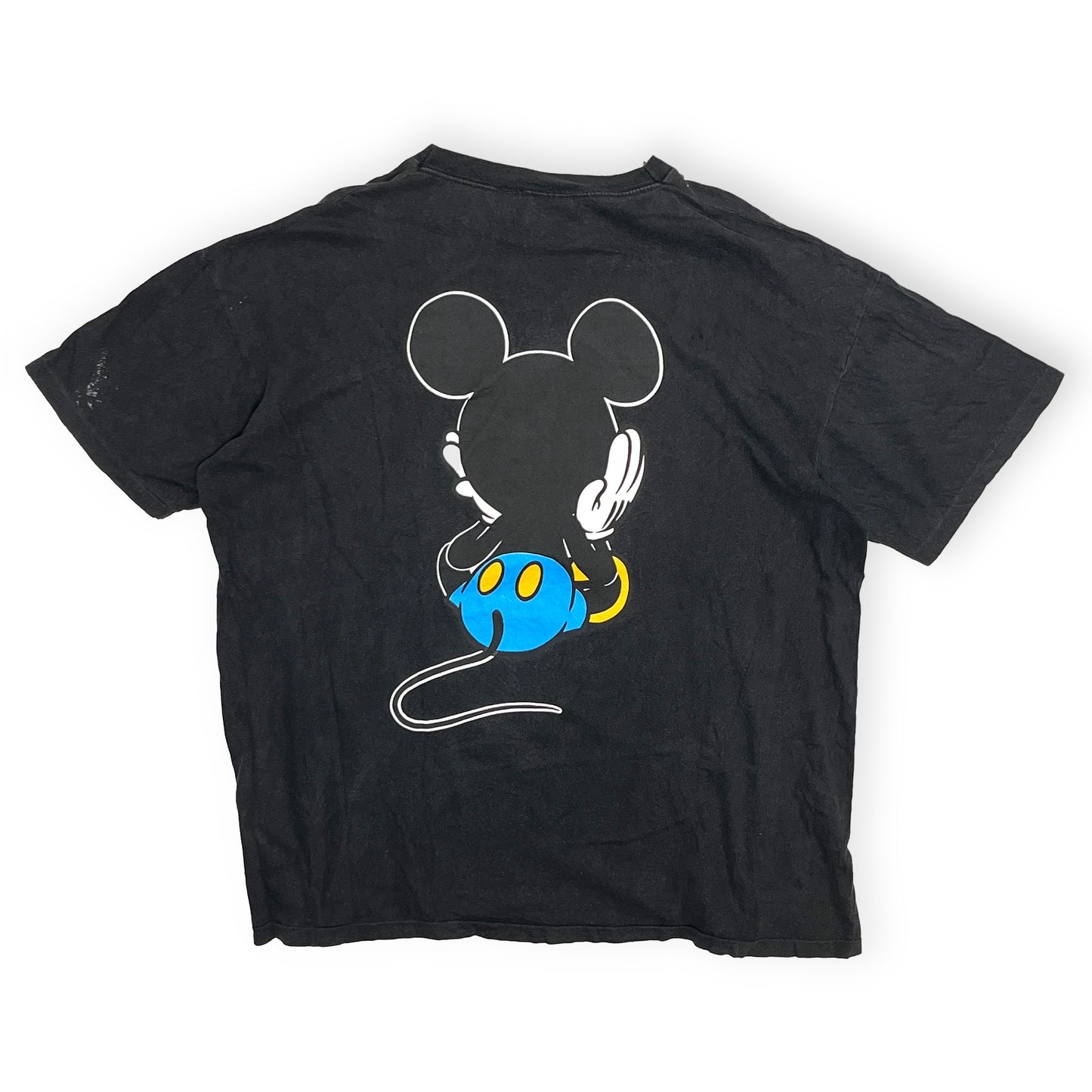 90's Disney Mickey T 青パン 両面プリント Size (2XL)位
