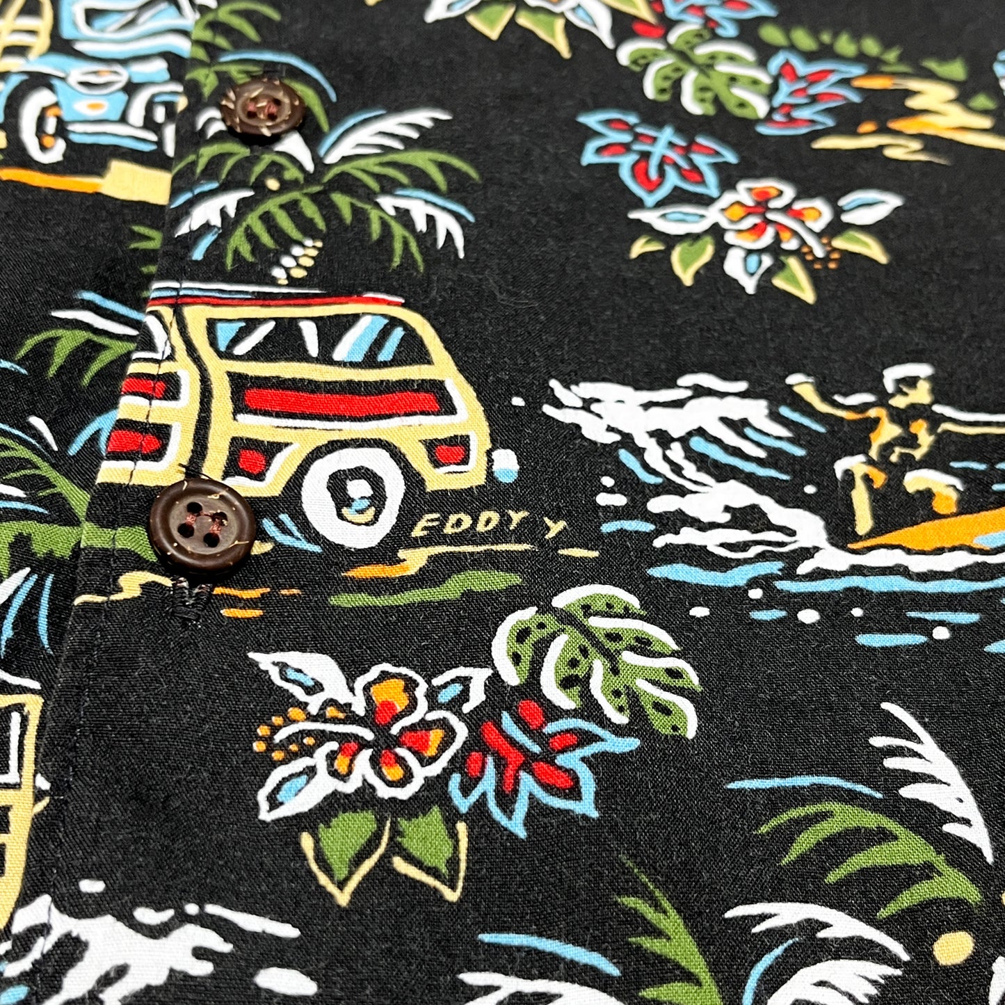 90's REYN SPOONER Rayon S/S SH "SAINT LAURENT Sampling" Size (XL)