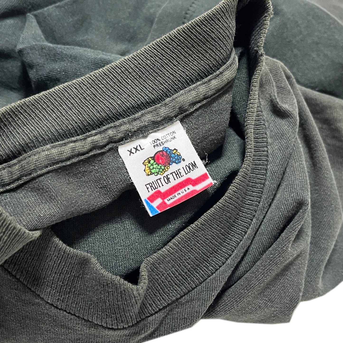 90's FRUIT OF THE LOOM Pocket T Black Size (XXL)