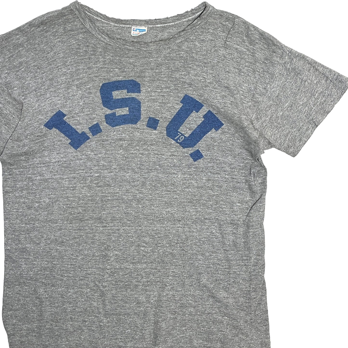 70's Champion バータグ T "I.S.U. 79" 染み込みプリント Size (XL)