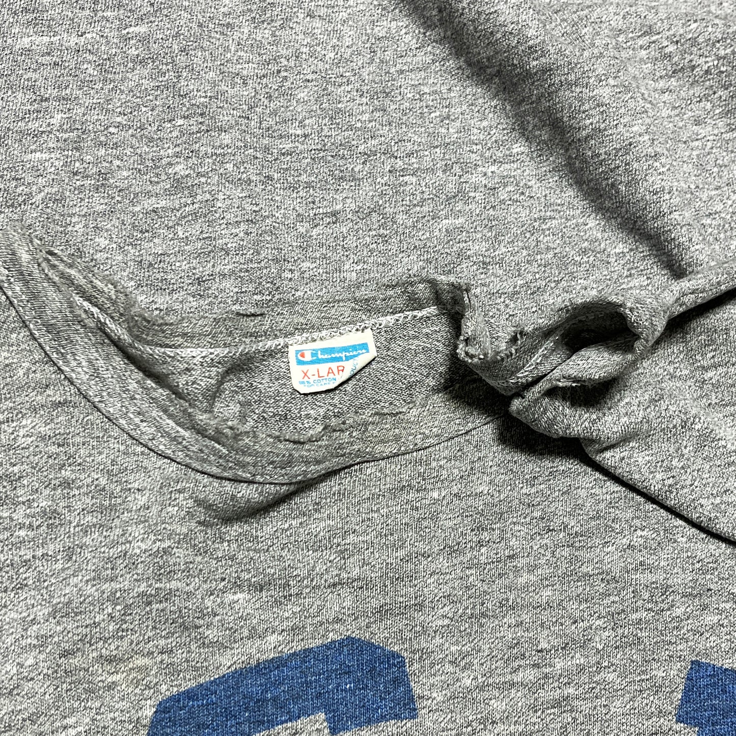 70's Champion バータグ T "I.S.U. 79" 染み込みプリント Size (XL)