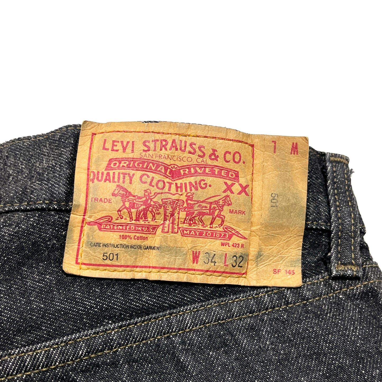 90's Levi's 501 Black Denim PT 先染め Size (W34.5 L27.5)位