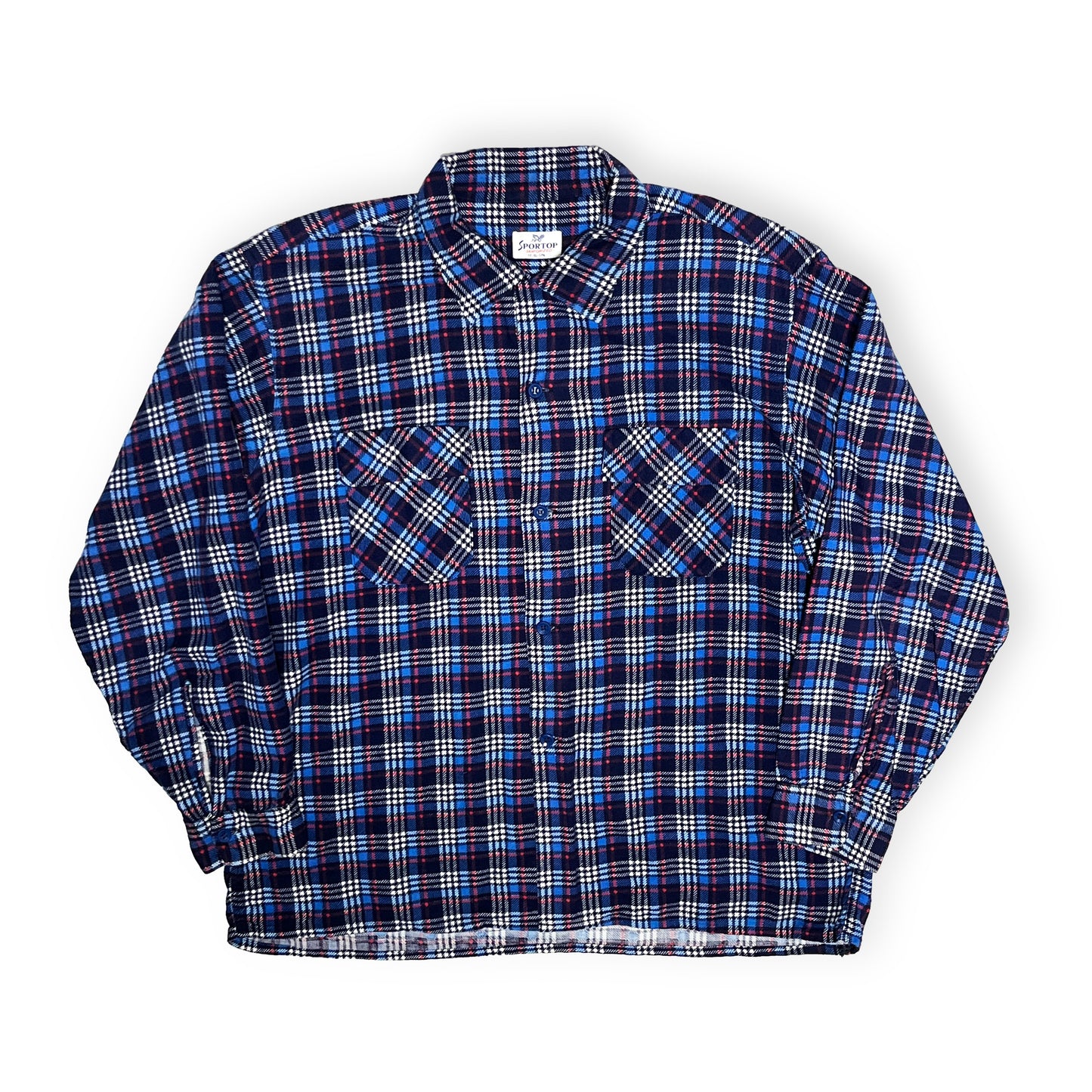 50's SPORTOP Print Nel SH 好配色チェック Size (XL) ビッグサイズ!