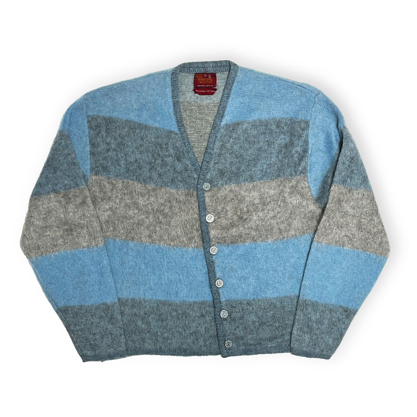 70's Sears Border Mohair Cardigan Size (XL) ビッグサイズ!