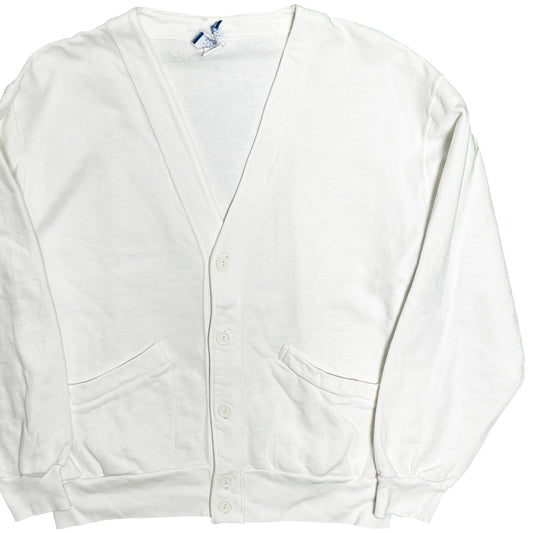 90's Champion 青刺繍タグ Sweat Cardigan ホワイト Size (XL)