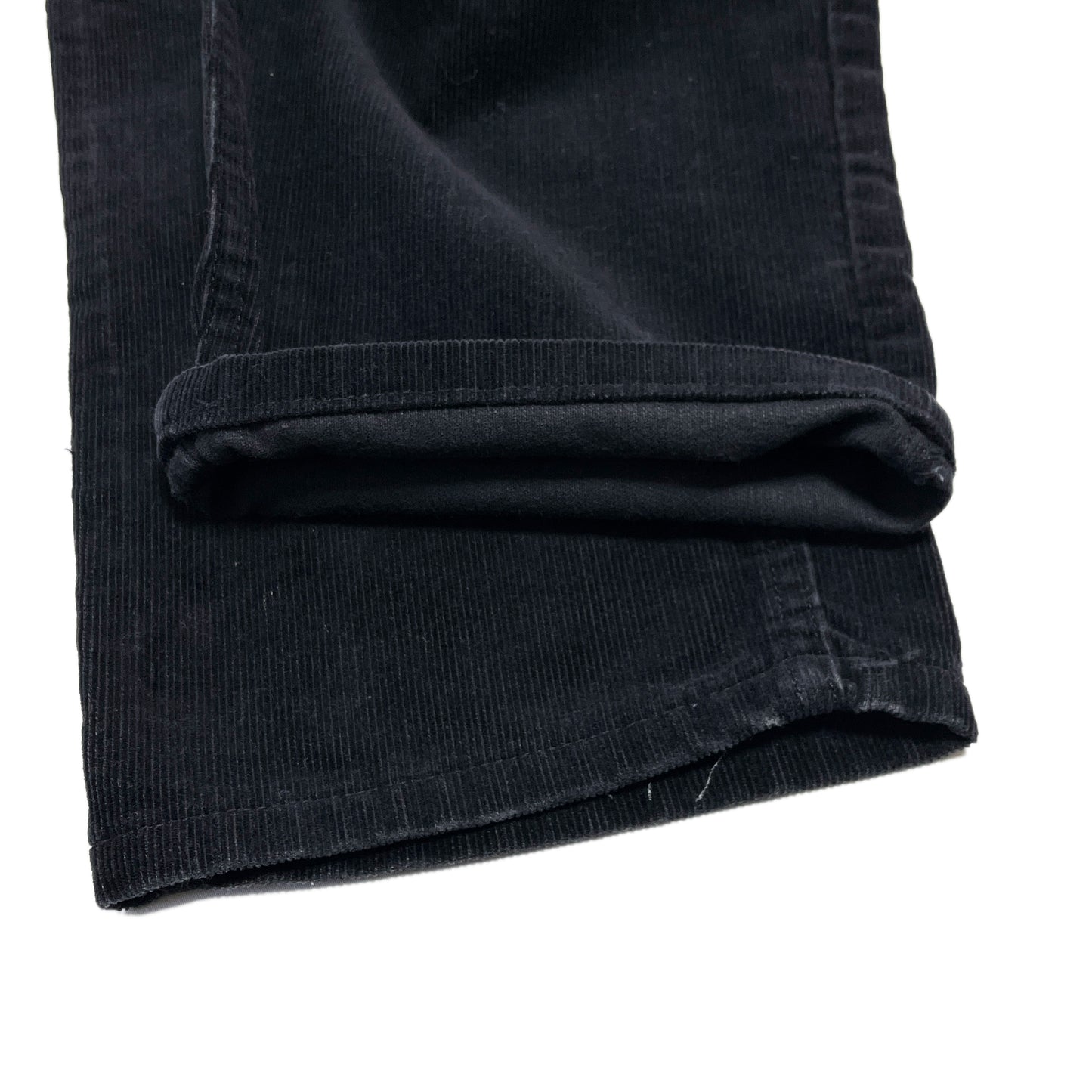 90s Levi's 519 Black Cords PT W37 L32 ディテール 腰のベルト 縫い目