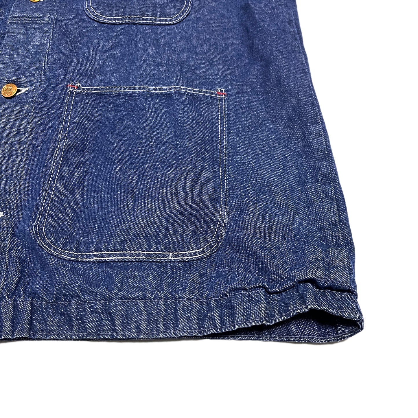80s BIG BEN Denim Coverall 濃紺 44 ディテール 2 濃紺のジーン素材 縫い目