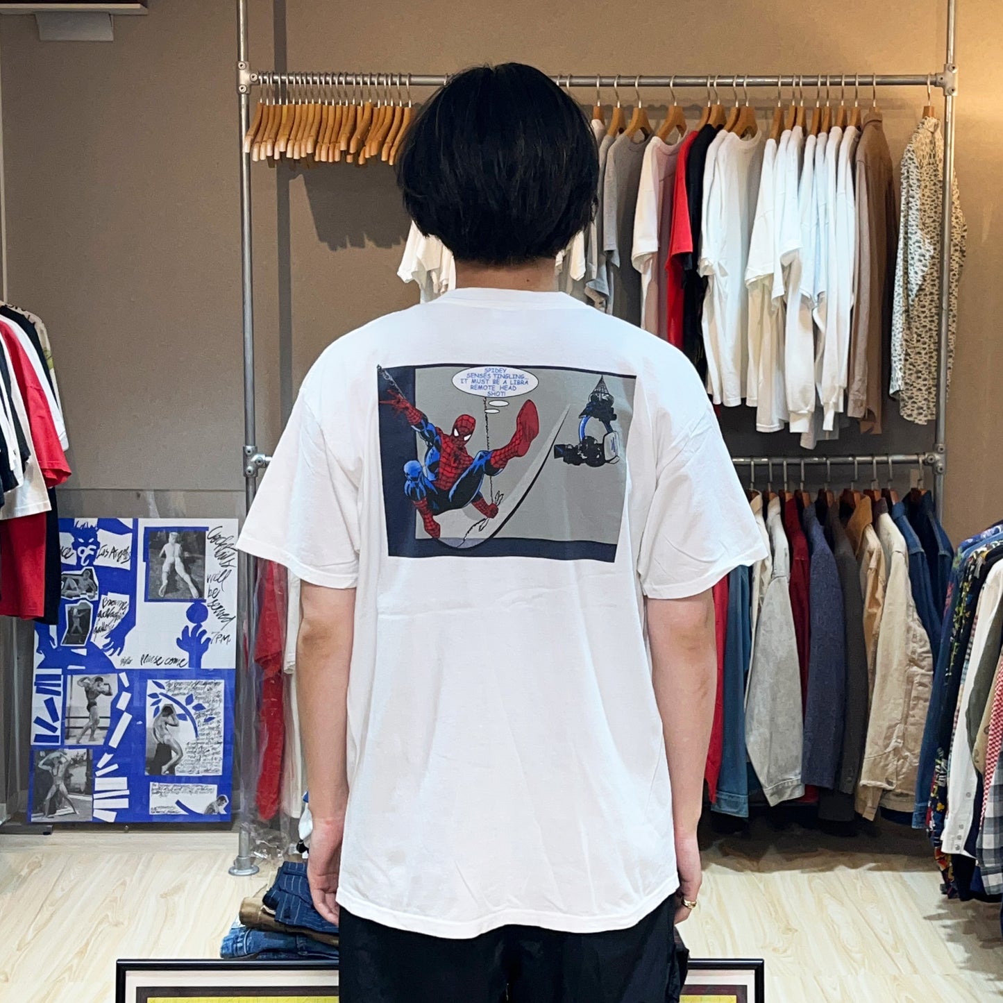 00's Hanes Spiderman I & II "GEO FILM GROUP" T Size (L) レア!