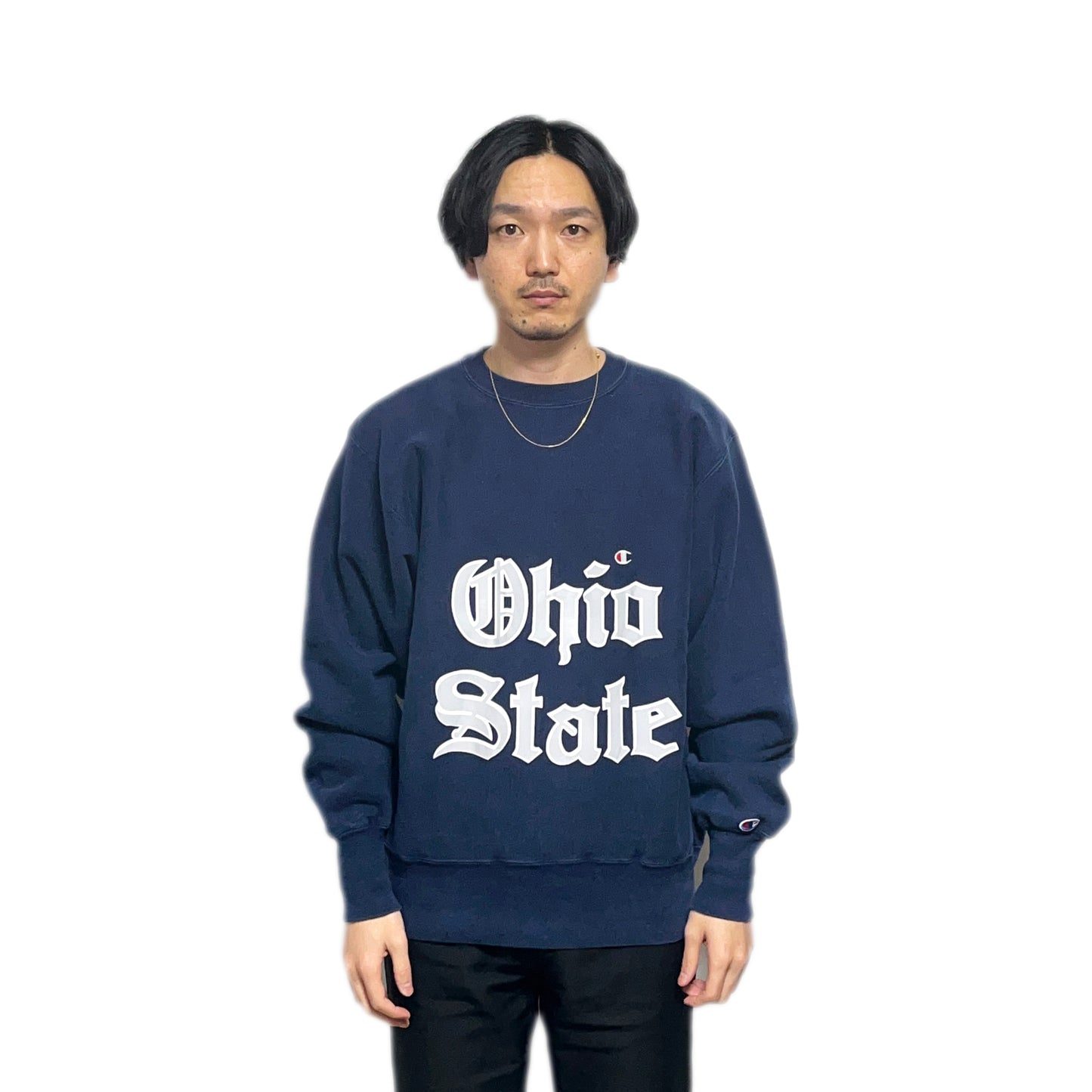 90's Champion R/W "Ohio State" 目付き Old English Size (L) レア!