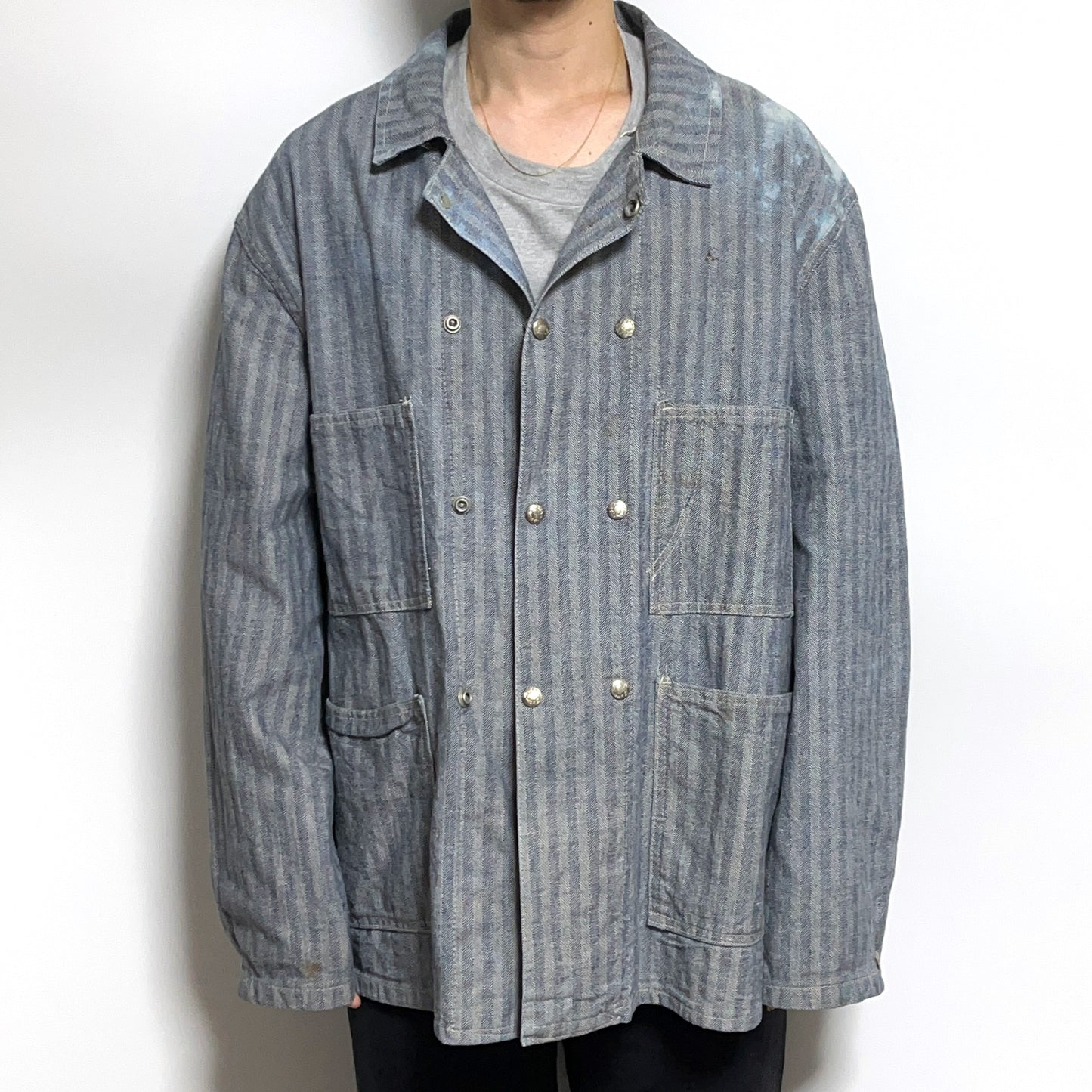 40's〜 DUBBLE WARE Coverall Wブレスト Wボタン Size (44)位 レア!
