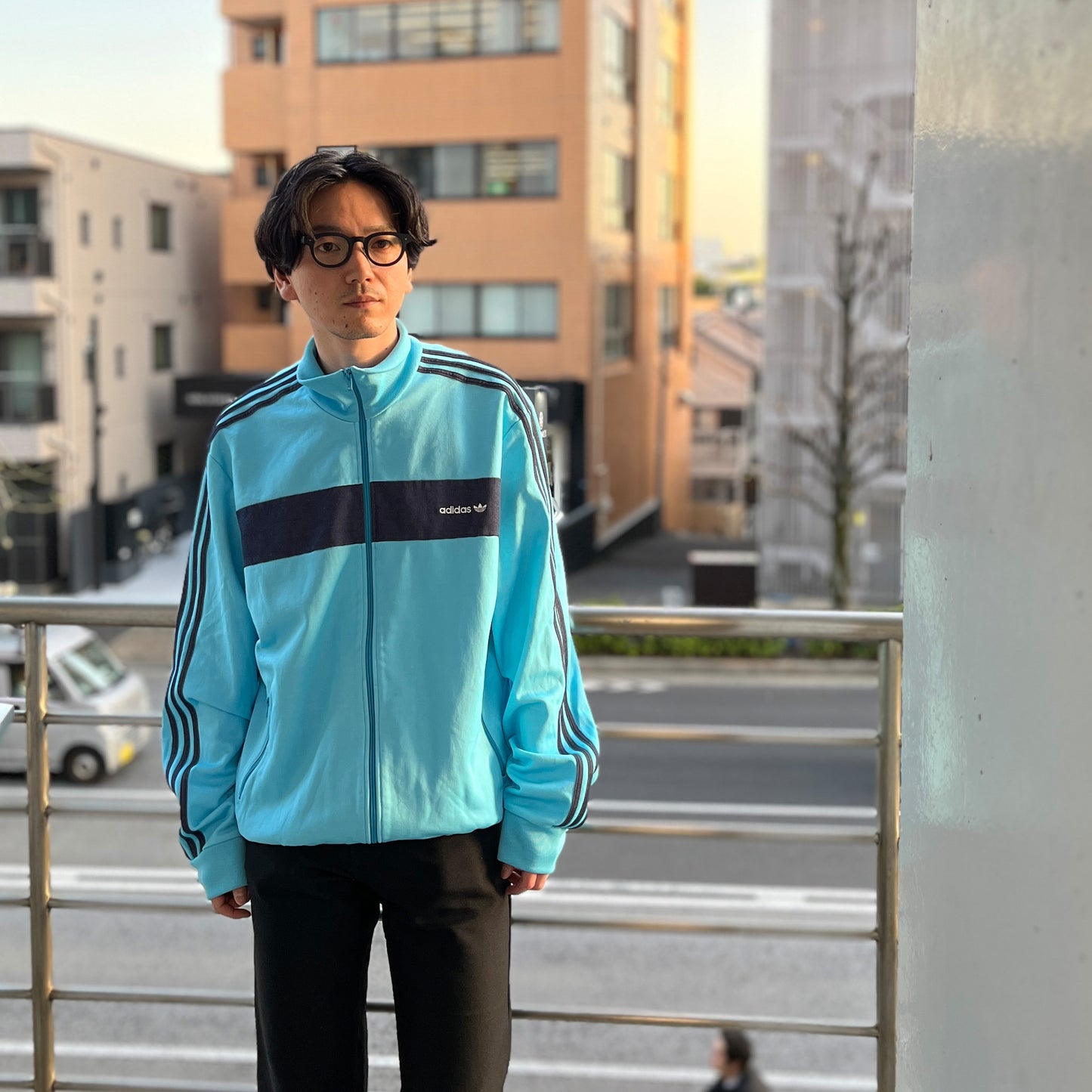 80's〜 Adidas Jersy スカイブルーXネイビー Size (USA 2XL)