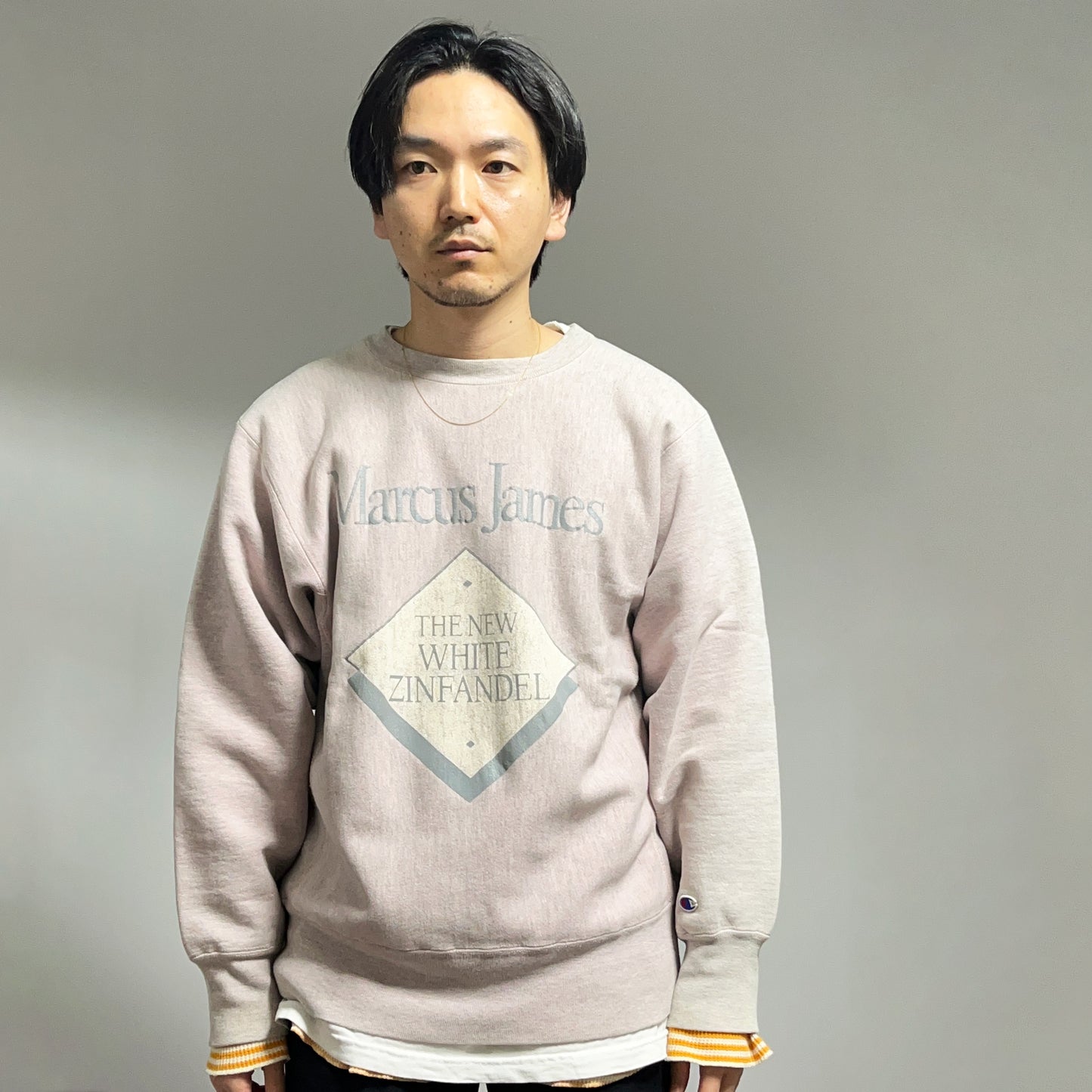 80's Champion R/W ピンク霜降りボディー Size (L)