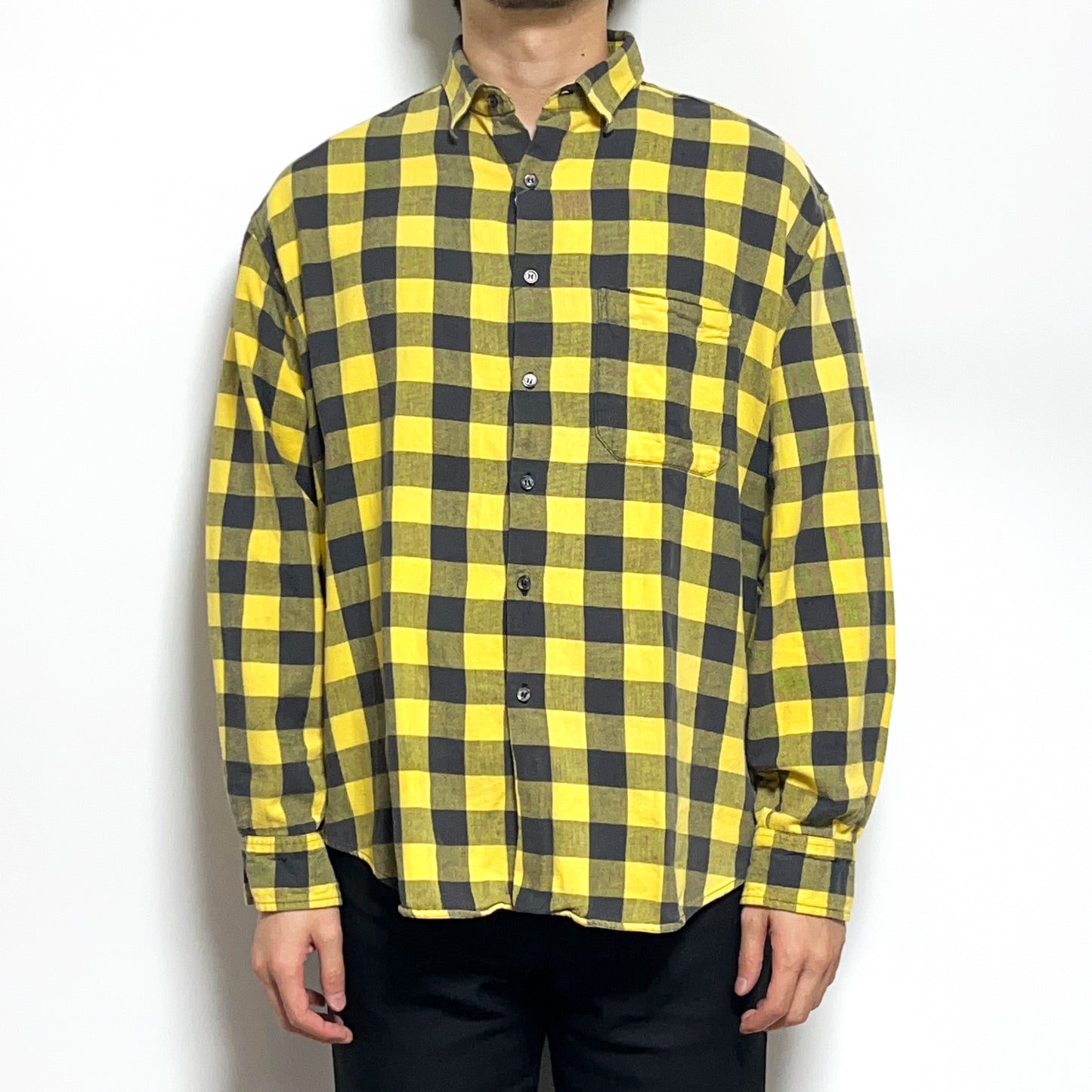 80's〜 Old Gap L/S コットン SH 好配色チェックパターン Size (L)