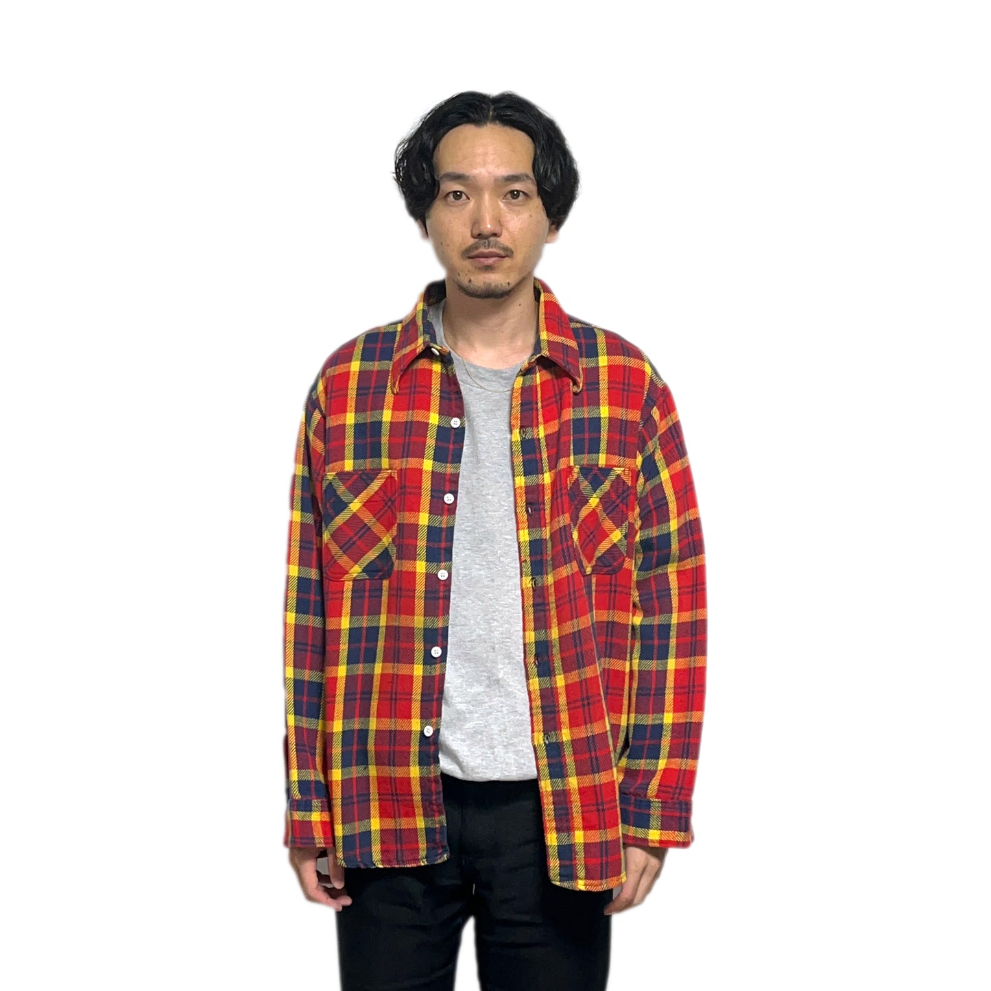 70's BIG MAC Nel SH 好配色チェック Size (XL) ビッグサイズ!