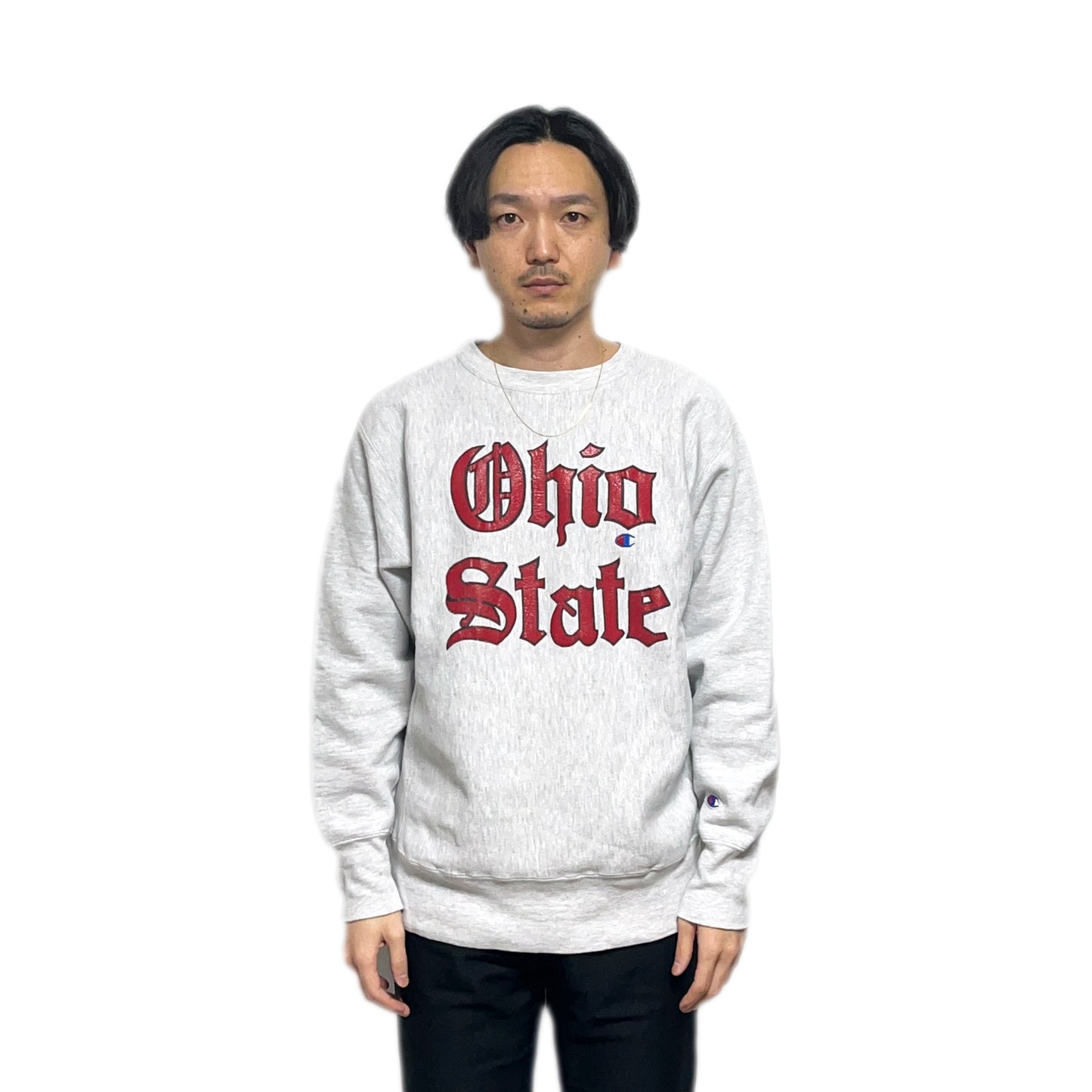 90's Champion R/W "Ohio State" 目付き Old English Size (L)