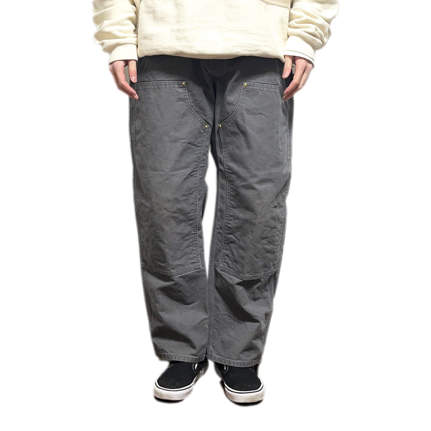 アメリカ製 Carhartt ダブルニー ペインターPT グレー Size (W36.5 L30)位