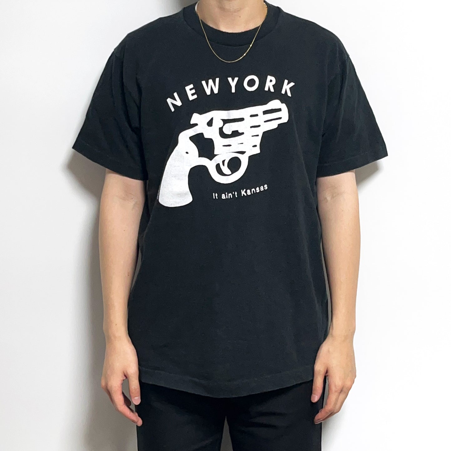 90's FRUIT OF THE LOOM "NEW YORK It ain't Kansas" T Size (L)
