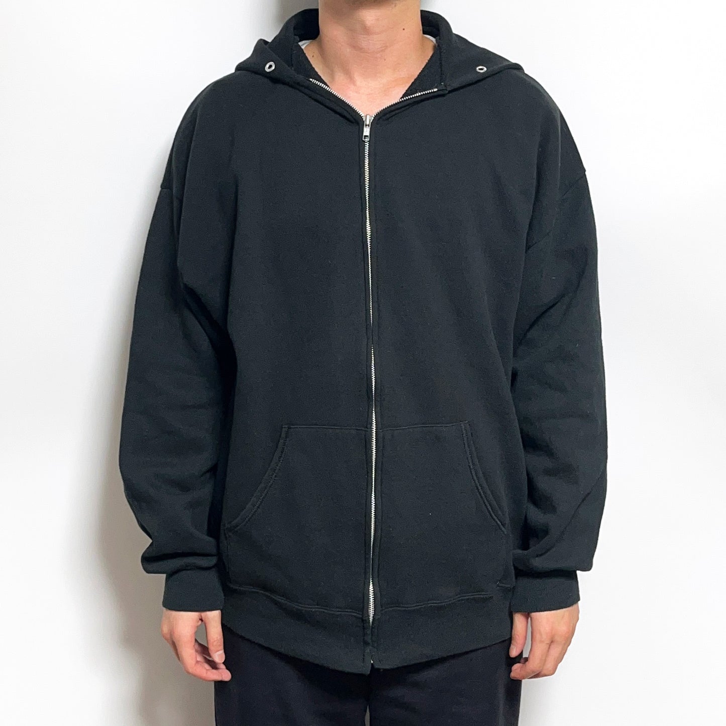 80's〜 JERZEES Zip Parka Black Size (2X) ビッグサイズ!