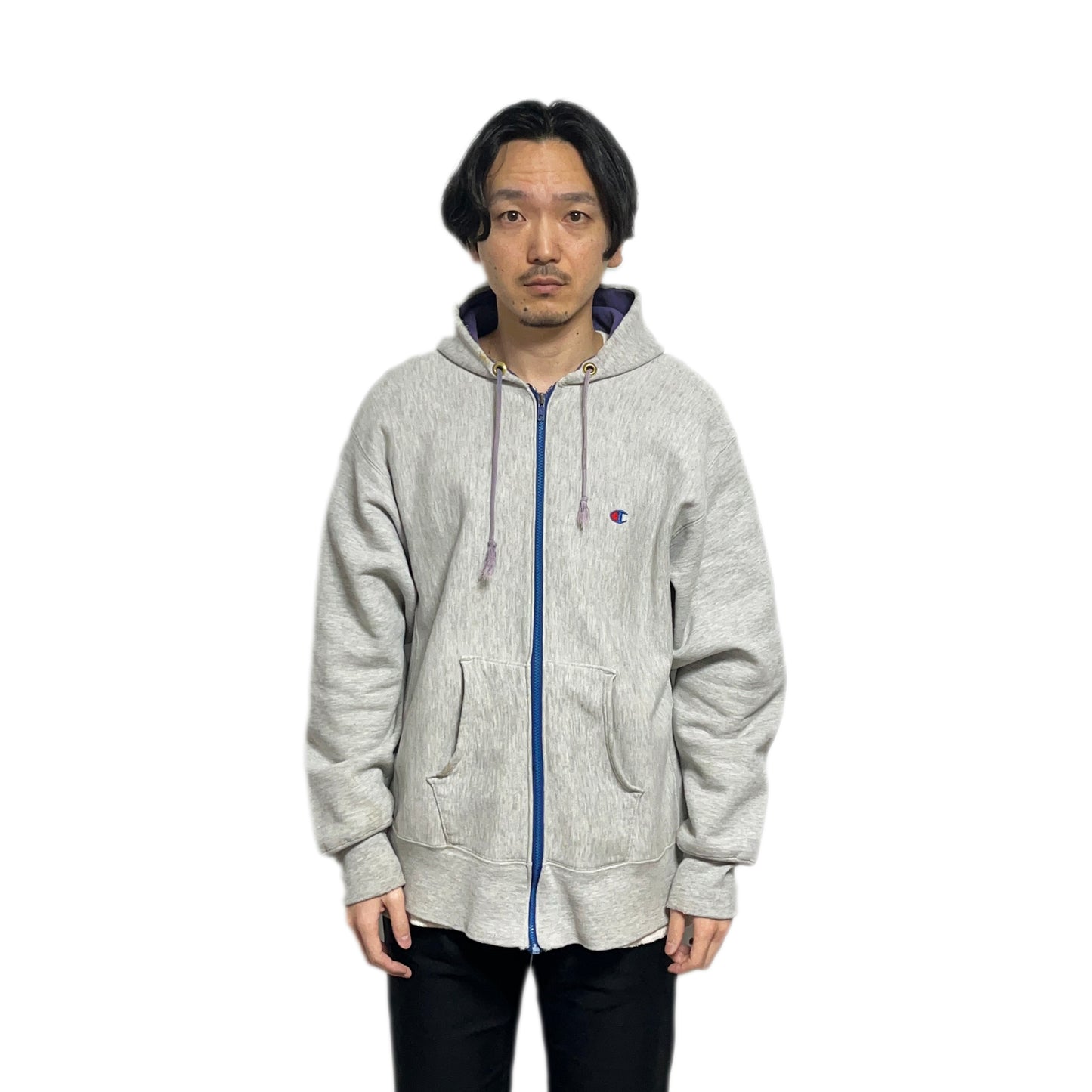 80's Champion 青刺繍タグ R/W Zip Parka Size (L)