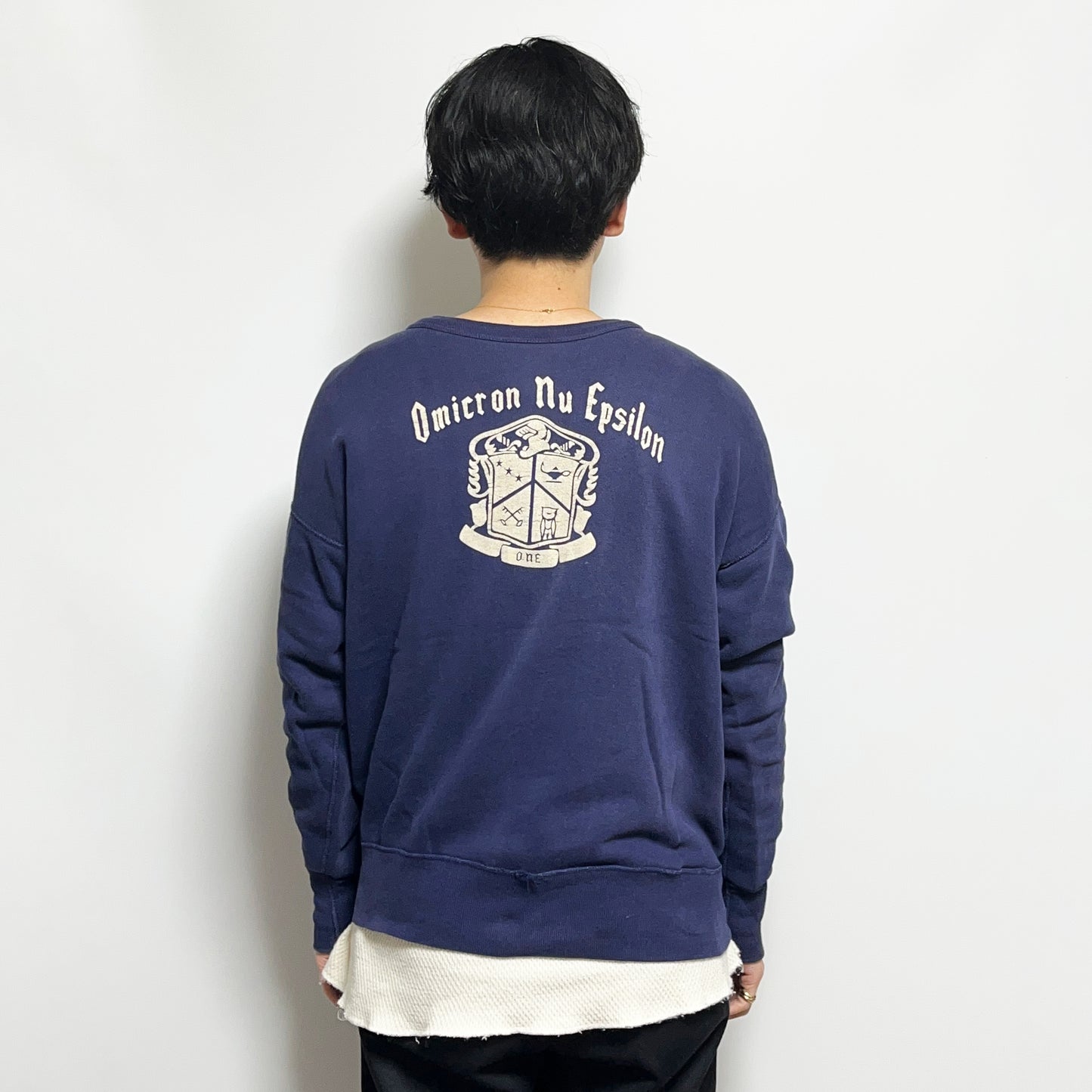 50's〜 UnKnown Vintage 前V Sweat "Flocky Back Print" Size (L)位