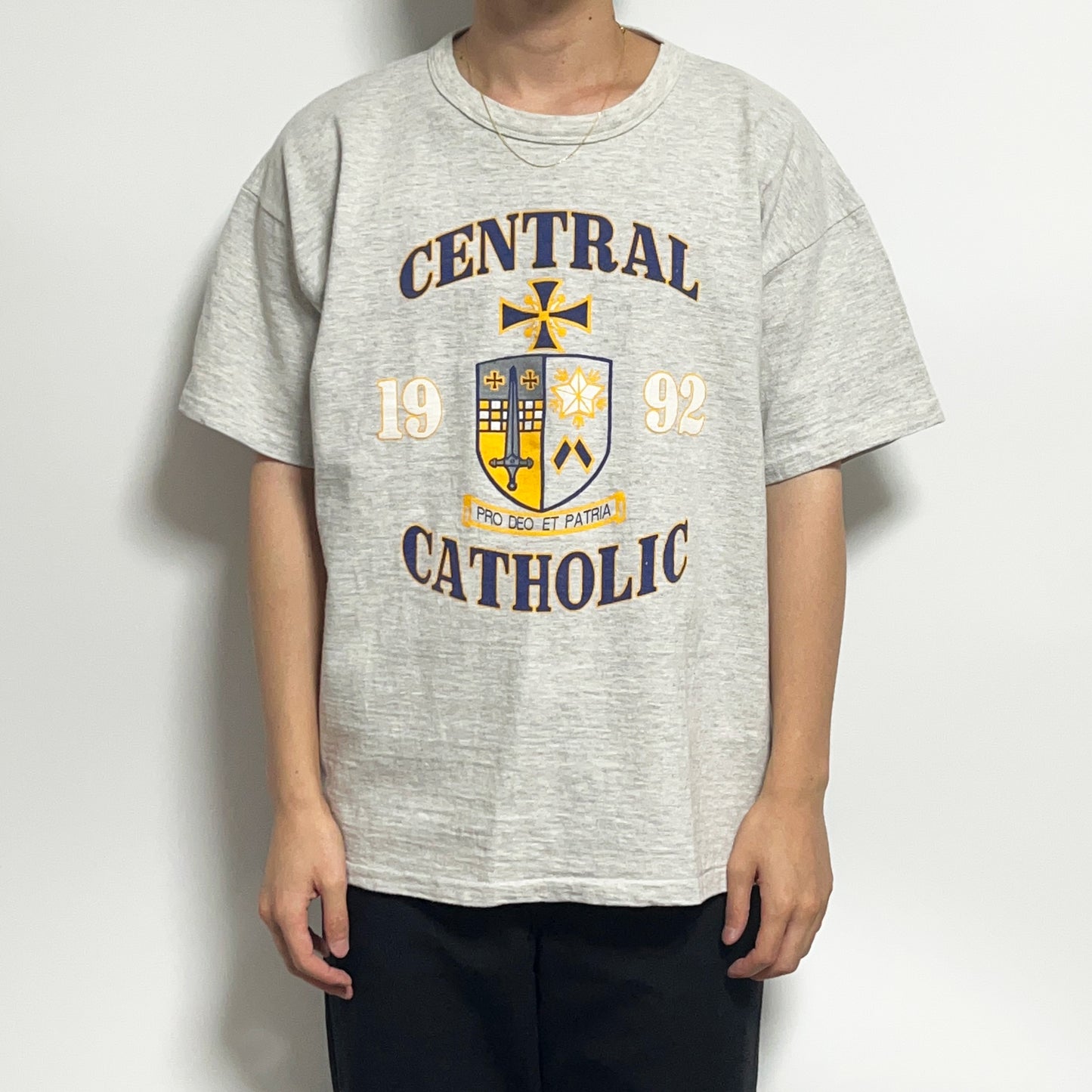 80's〜 ARTEX CENTRAL CATHOLIC T 3段プリント Size (XL)
