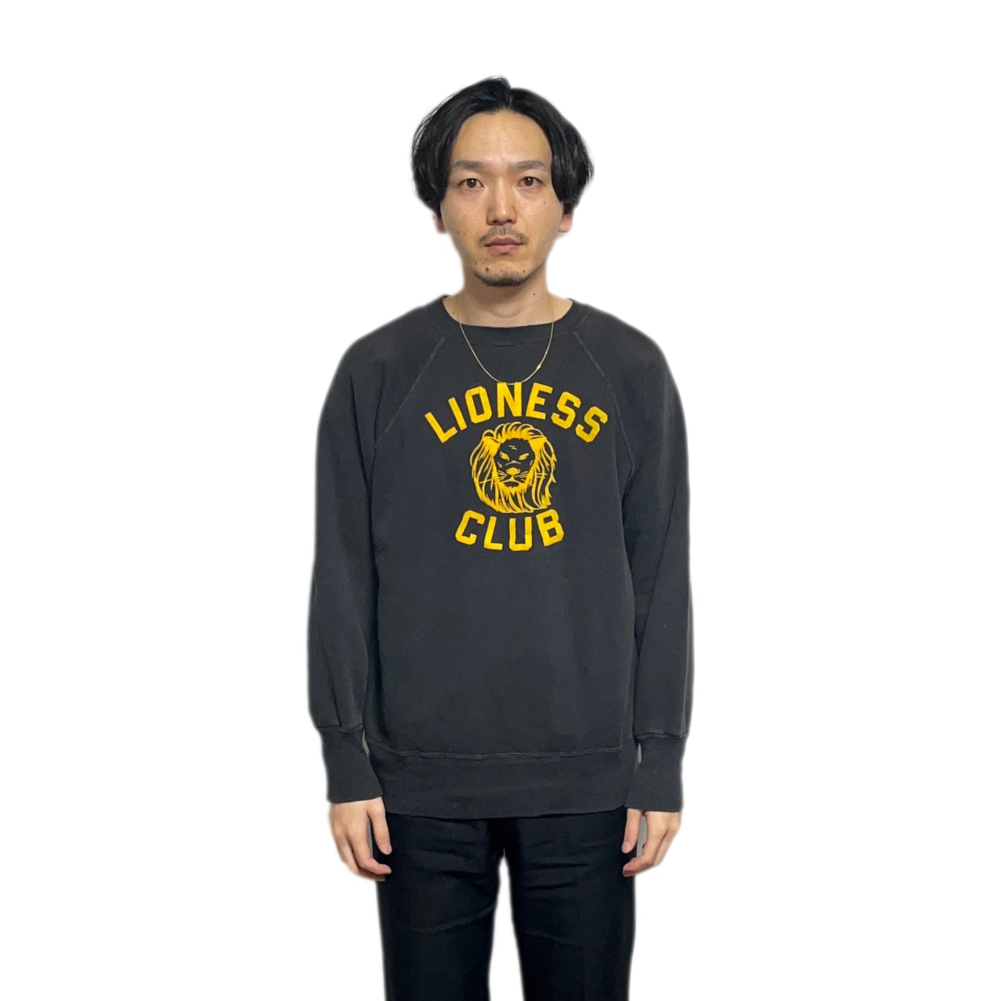 60's Unknown Flocky Print Sweat Black Size (L-XL)位 ビッグサイズ!