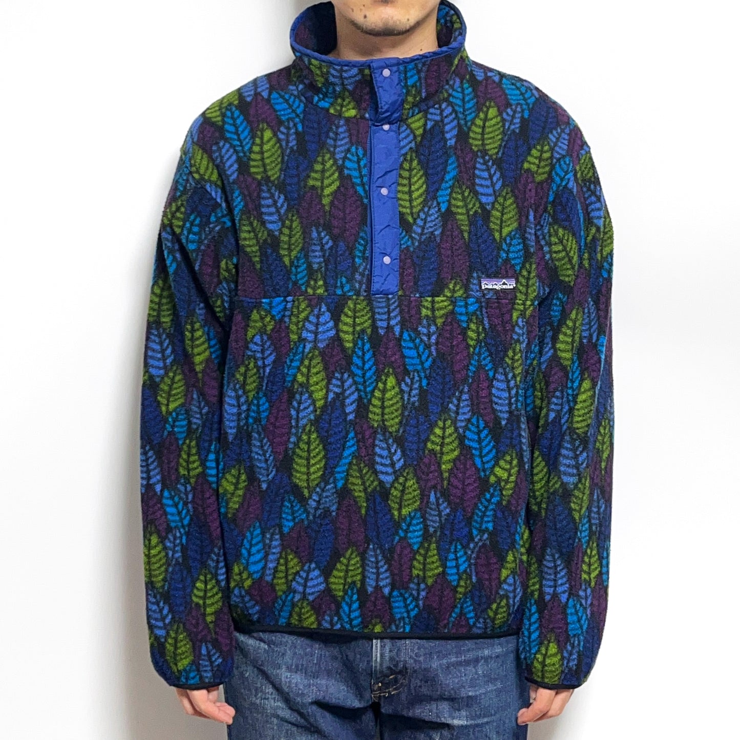 90's Patagonia Fleece Snap T "Leaf Pattern" Size (L)