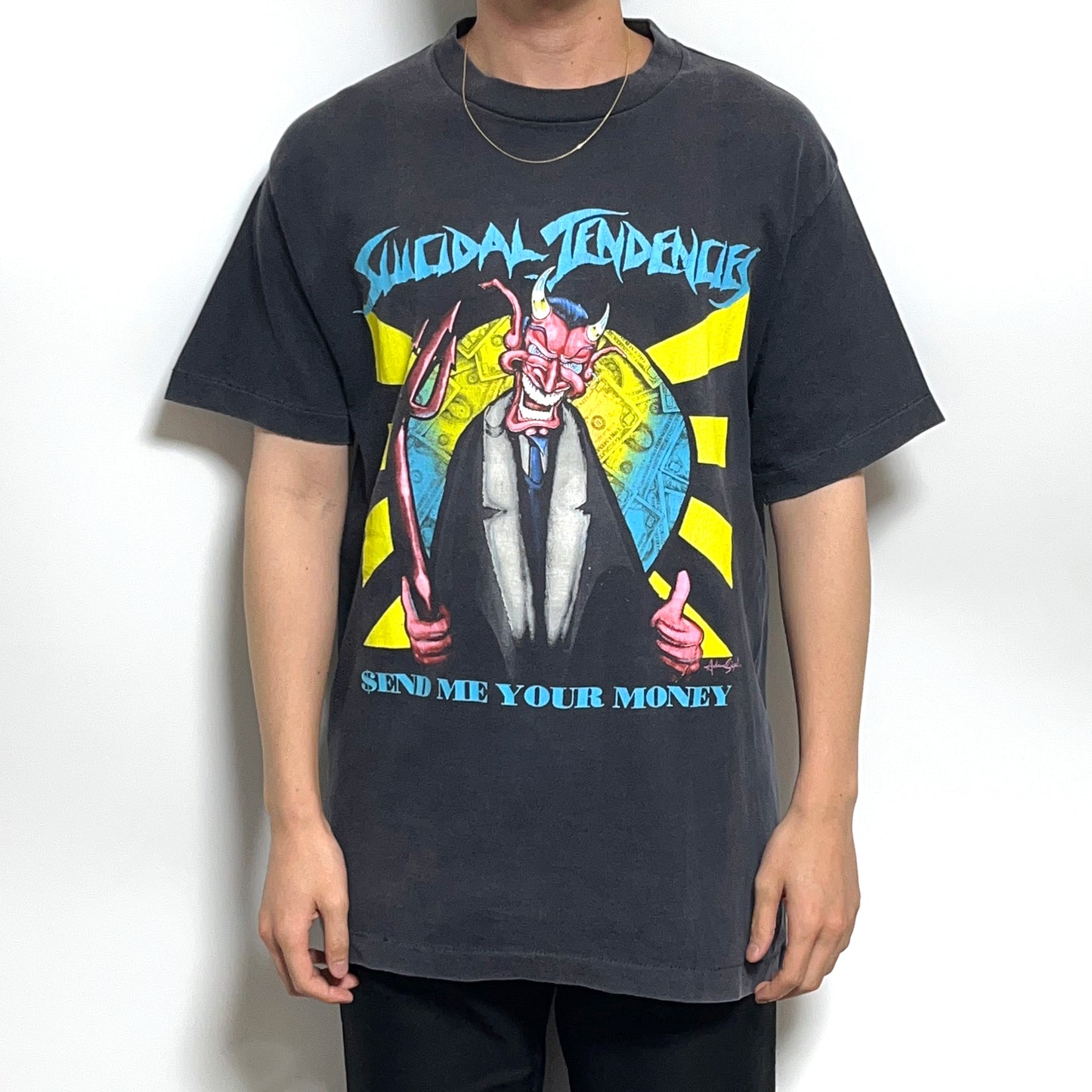 90's Giant Suicidal Tendencies "SEND ME YOUR MONEY" T Size (L)