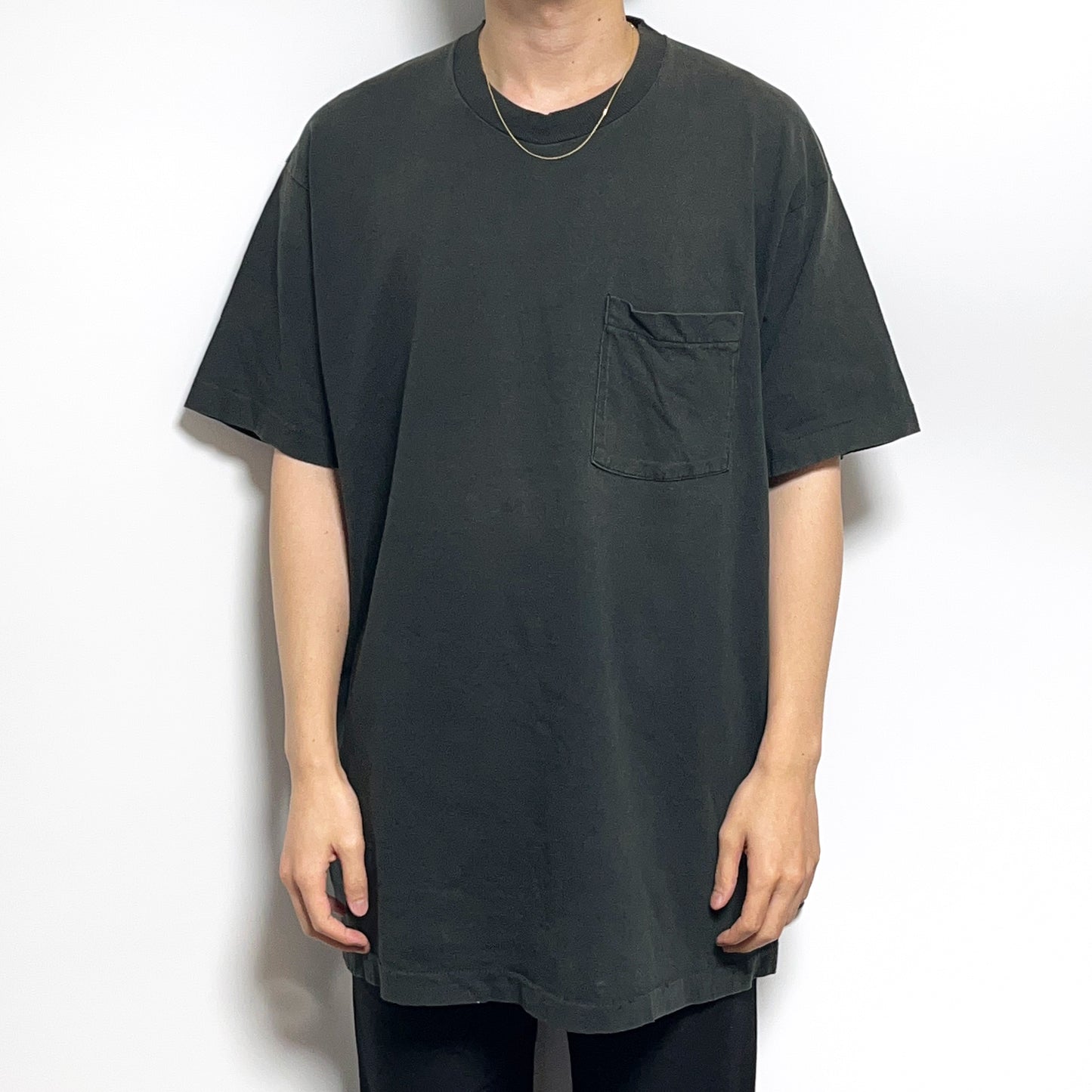 90's FRUIT OF THE LOOM Pocket T Black Size (XXL)