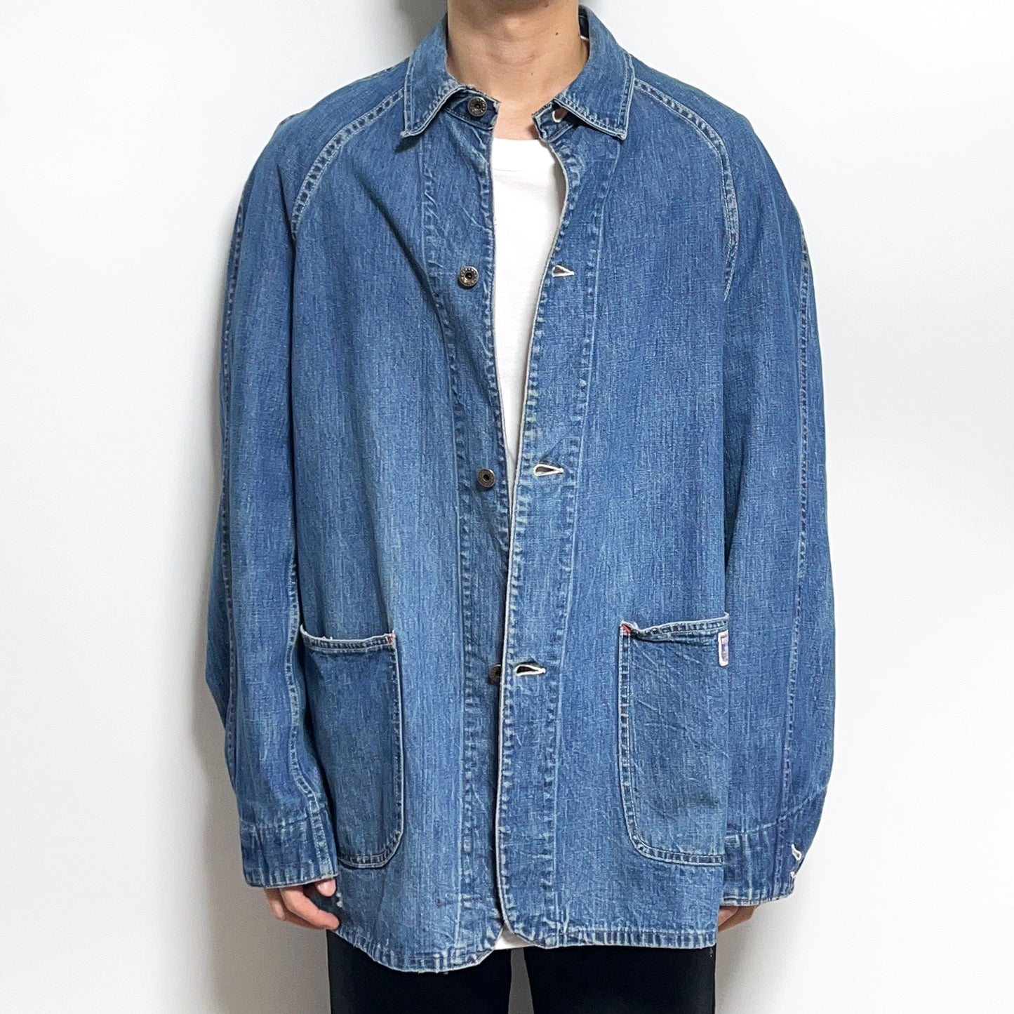 40's PAY DAY WWII Denim Coverall CROWN Change Button Size (44)位 スペシャル!