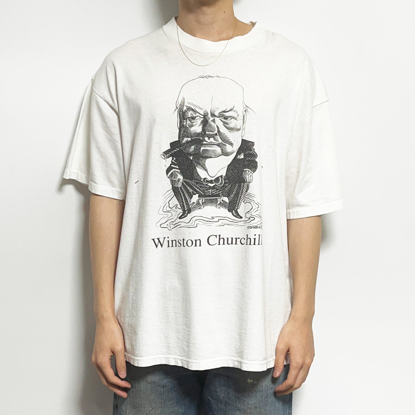90's SOFFE SHIRTS Largely Literary Series "Winston Churchill" T Size (XL)