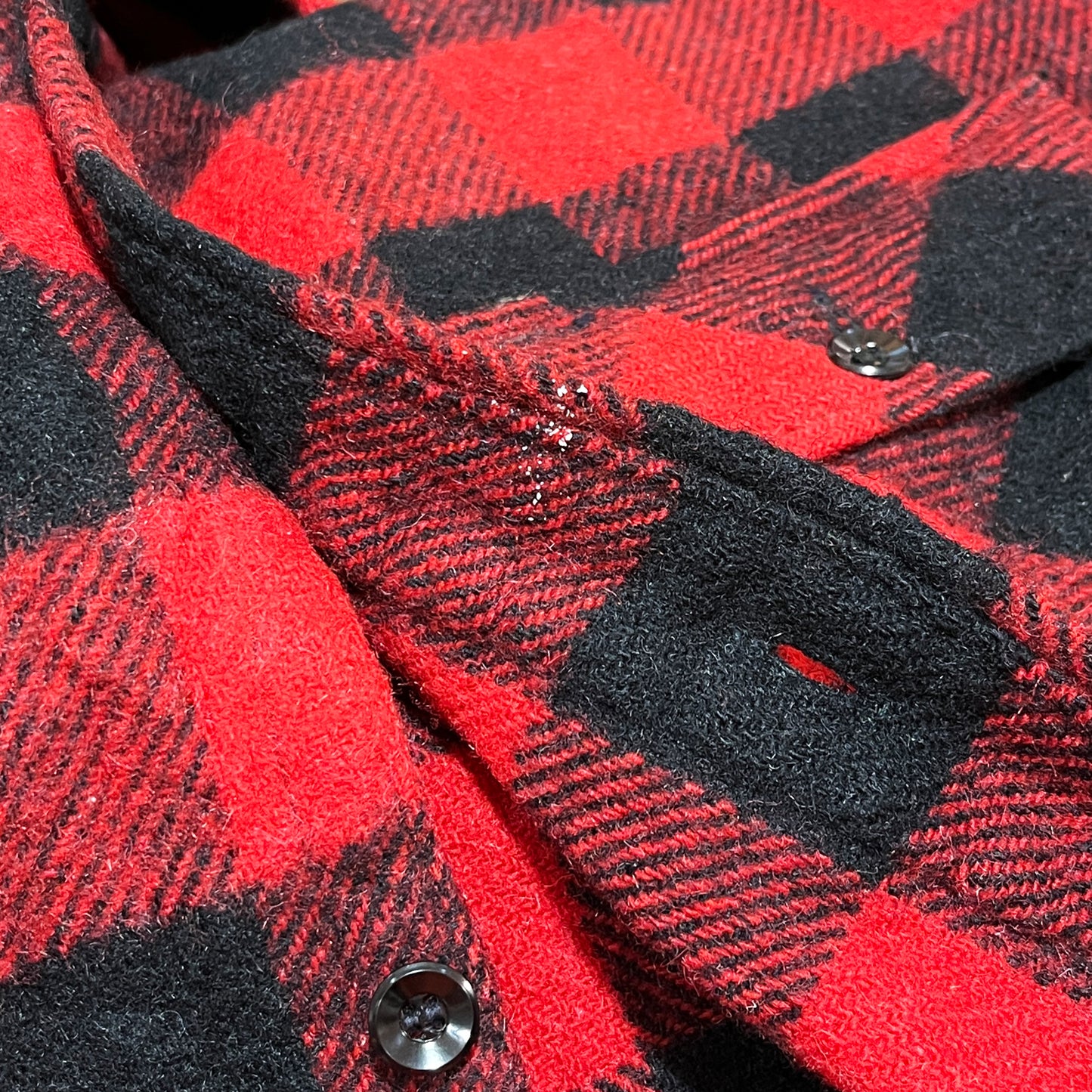60's PILGRIM バッファローチェック Wool CPO SH 実寸(XL)位 ビッグサイズ!