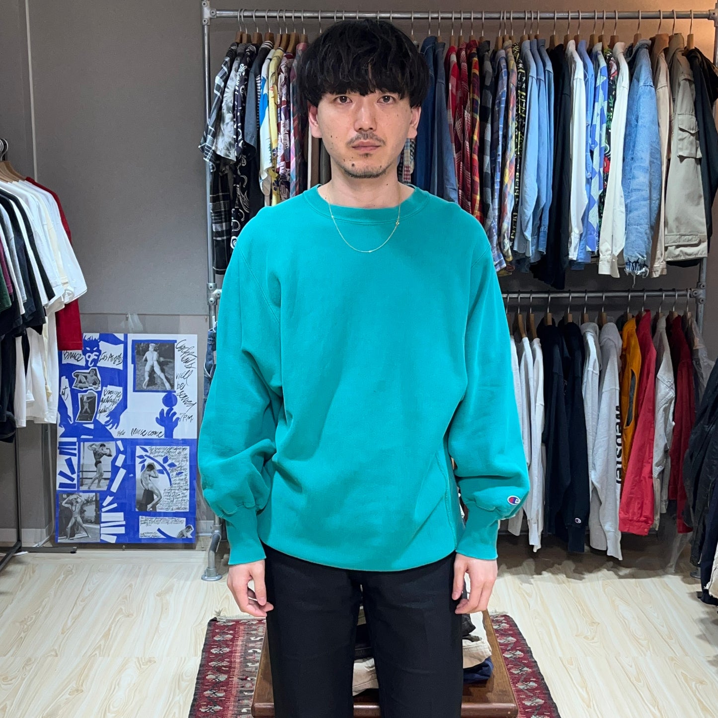 90's Champion R/W Green 目無し Size (XL)