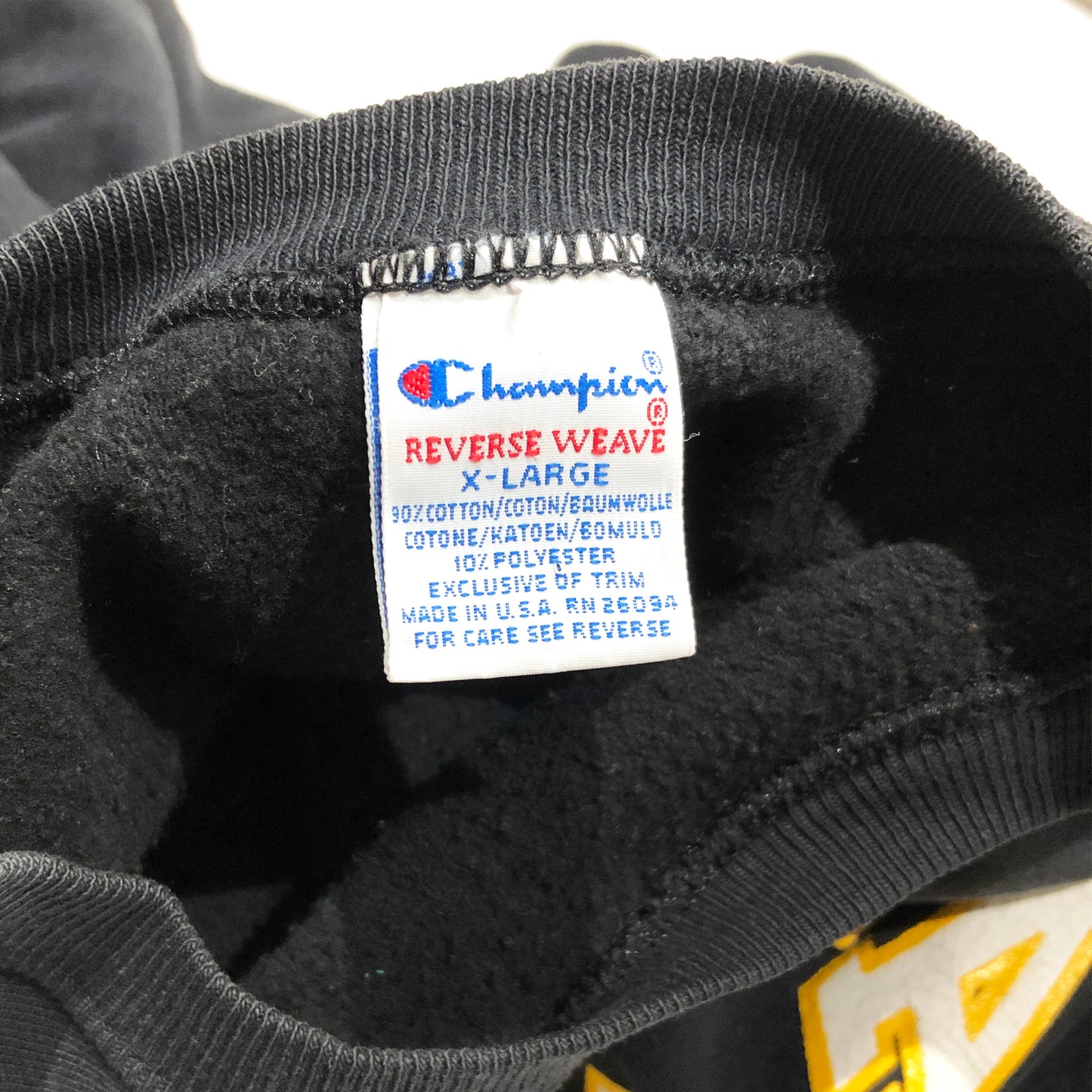 90's CHAMPION R/W BLACK 両面プリント Size(XL)