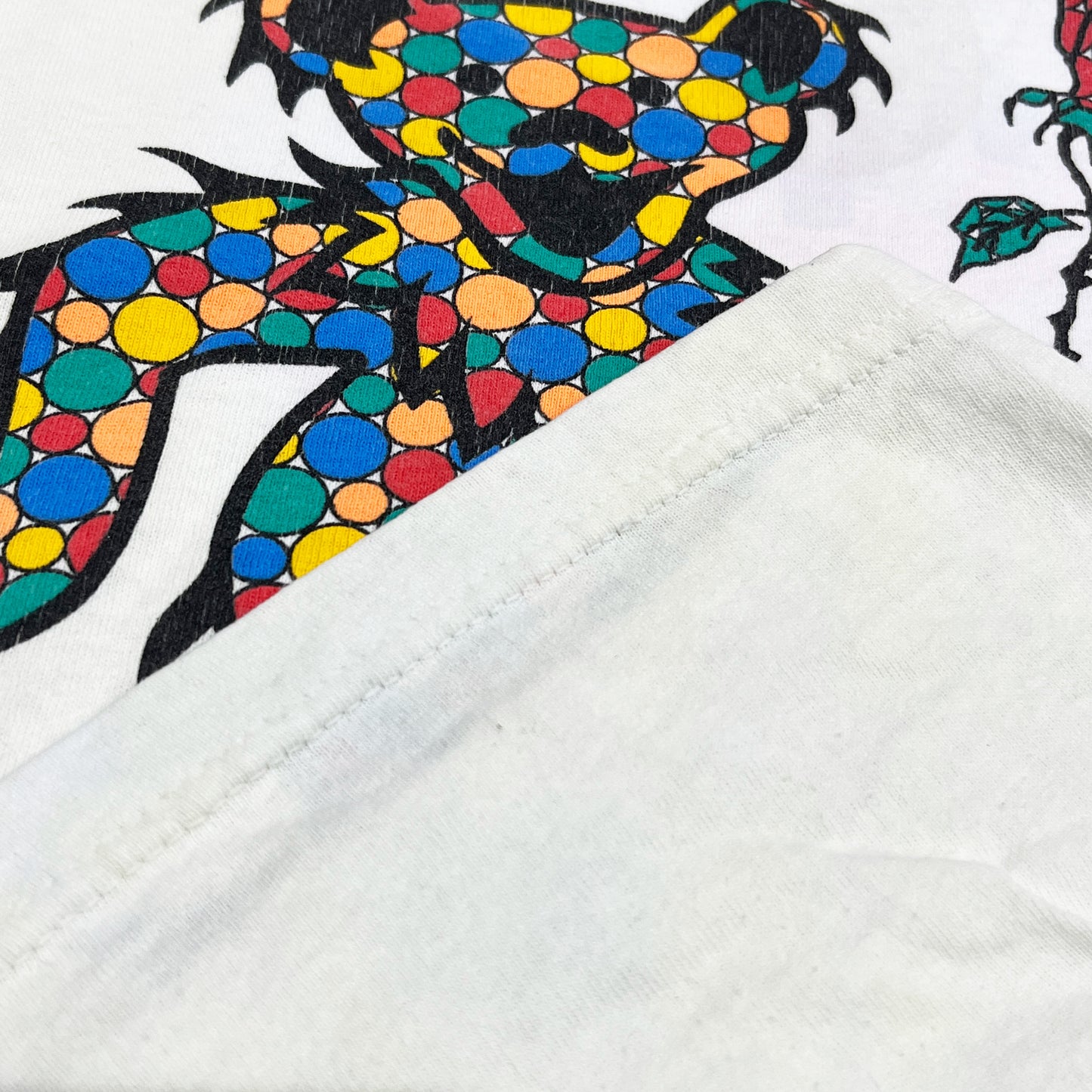 90s DELTA Gratefuldead Dead Bear T M ディテール 2 Tシャツの裏面とプリントのディテール デッドベアのグリッドパ