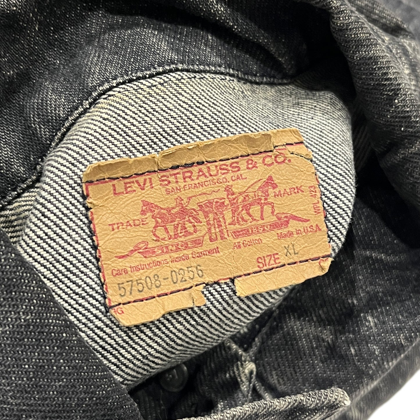 80's Levi's Black Denim JKT Size (XL)