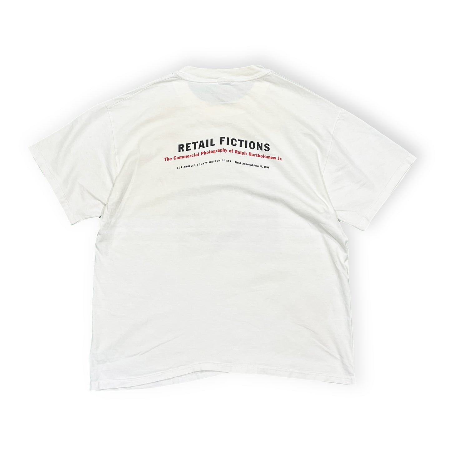 90s UnKnown Retail Fictions T L 背面 に「RETAIL FICTIONS」の文字プリント