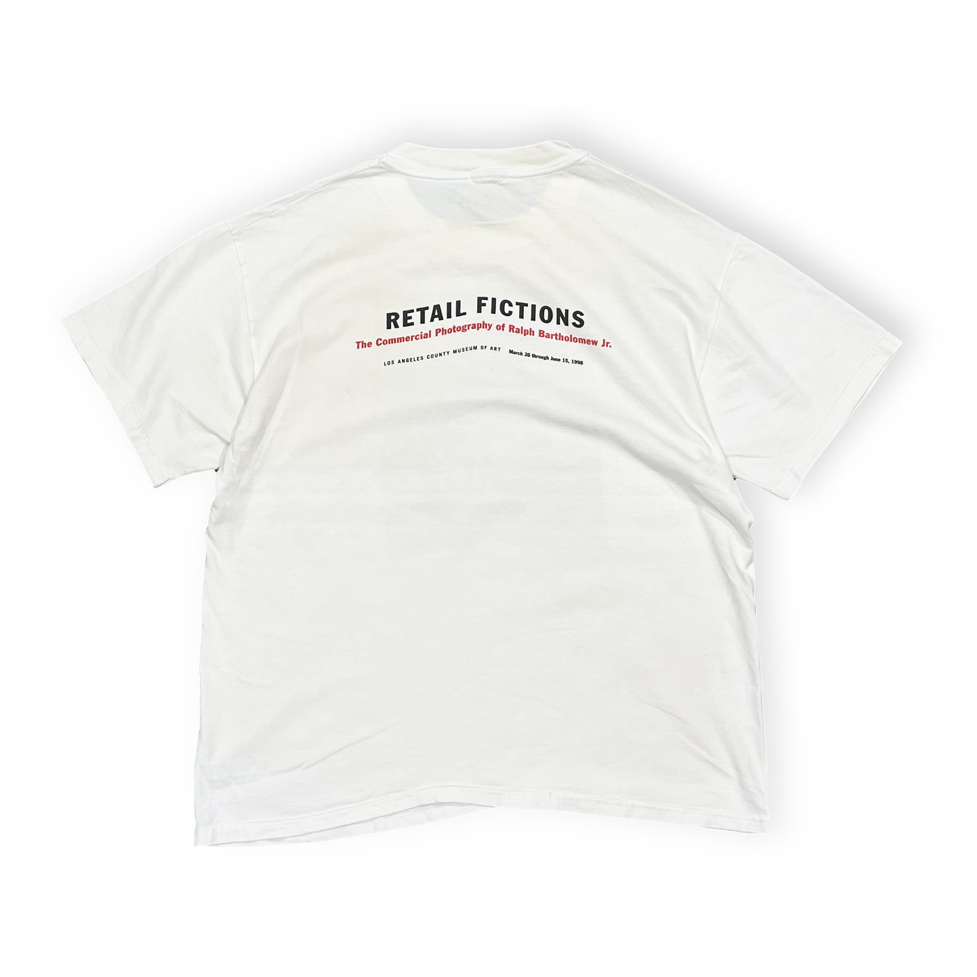 90s UnKnown Retail Fictions T L 背面 に「RETAIL FICTIONS」の文字プリント