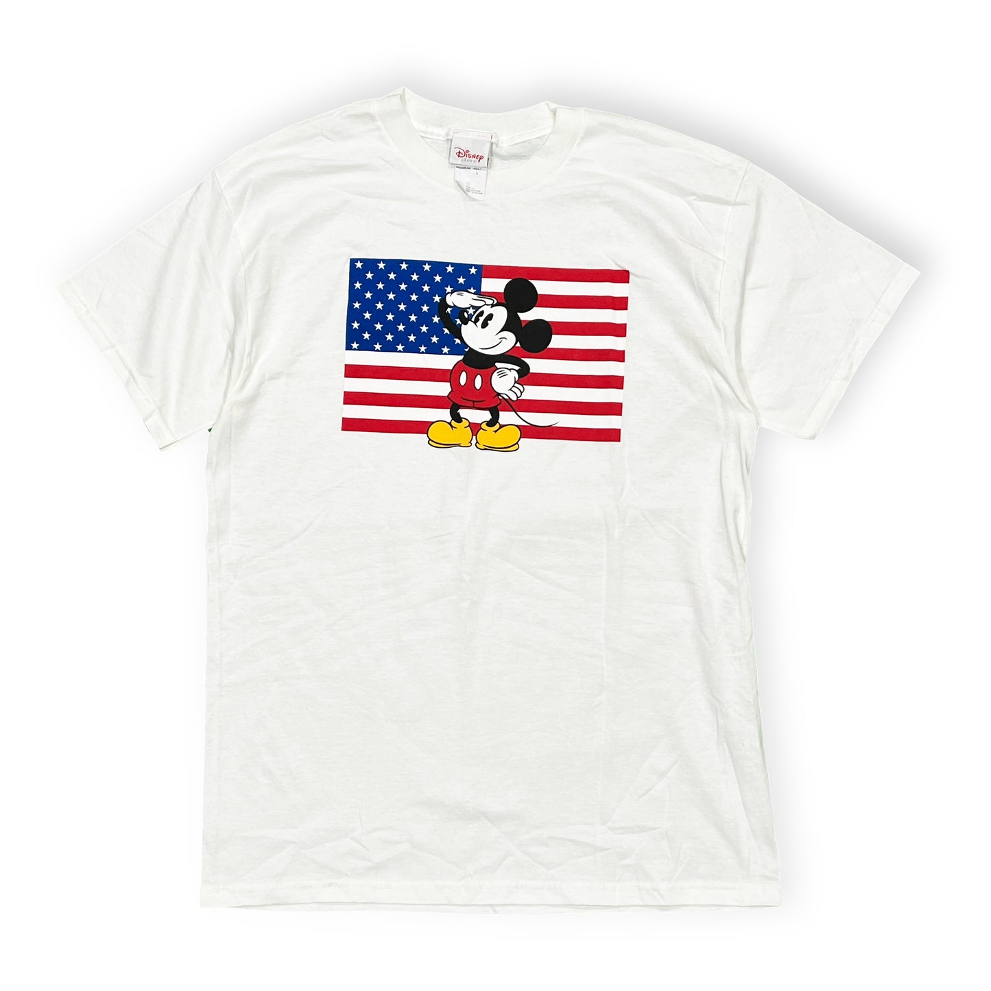 90's〜 Disney Mickey American Flag T Size (L)