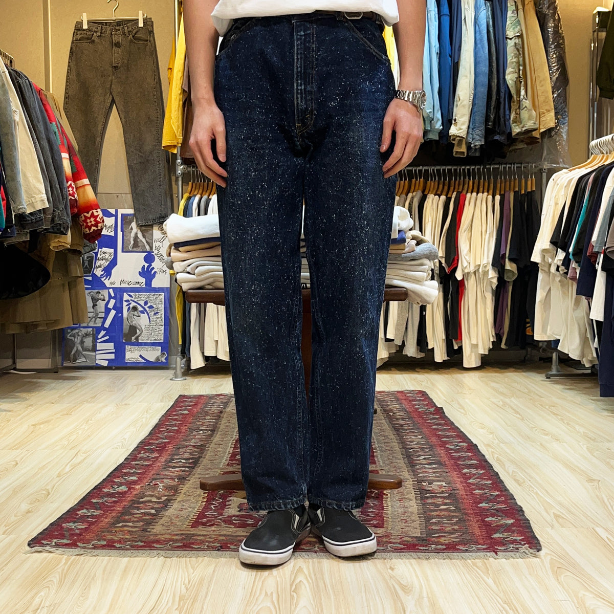 90's Levi's Galactic Wash Denim PT "SILVAR MEDAL" Size (W34.5 L30)位